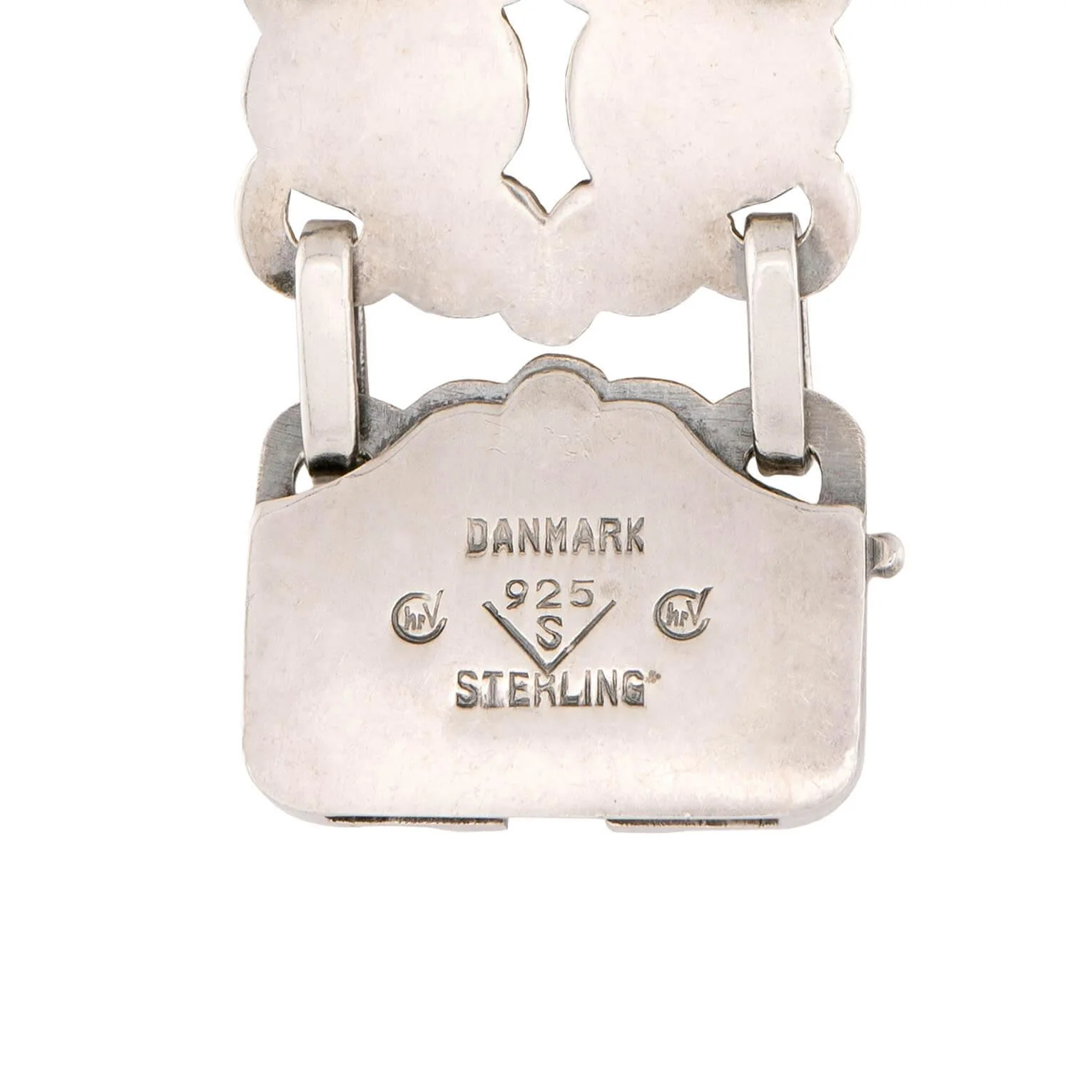 Art Nouveau Danish Sterling Silver Scrolling Motif Link Bracelet - Image 6