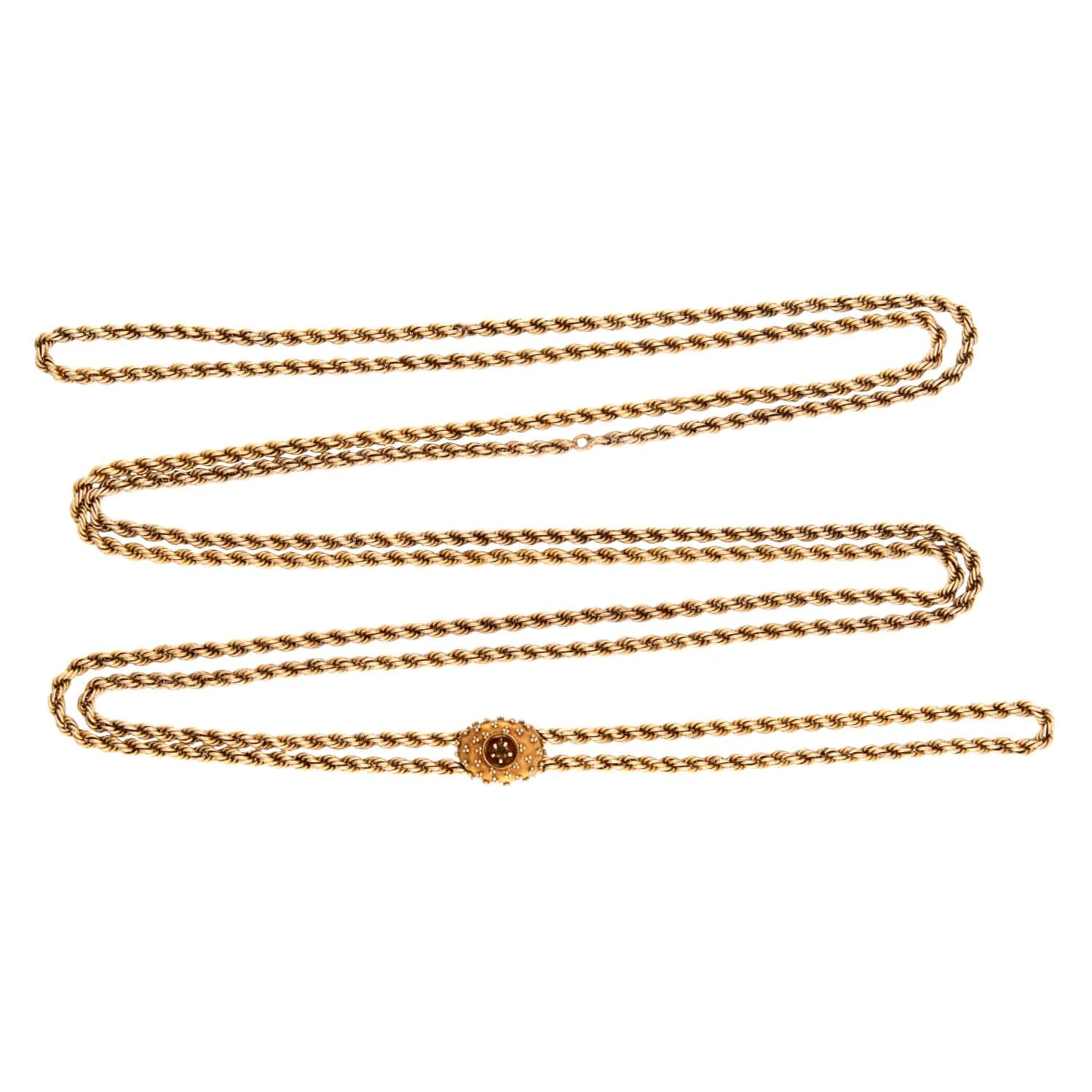 Art Nouveau Gold-Filled Slide Chain Necklace 50" - Image 2