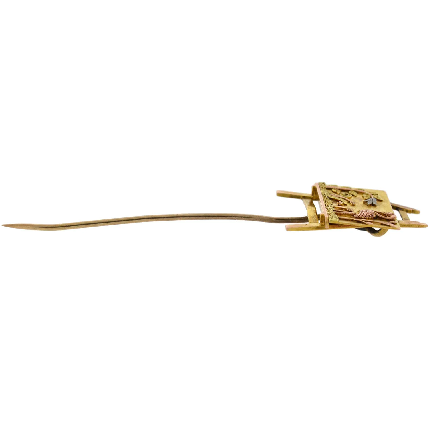 Art Nouveau Mixed Metals "Aesthetic Movement" Art Easel Stick Pin - Image 3