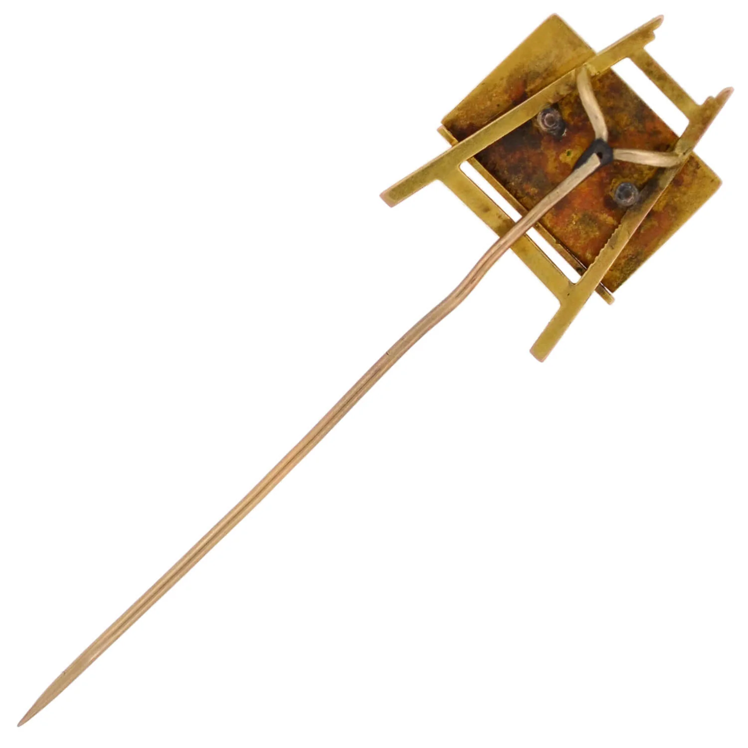 Art Nouveau Mixed Metals "Aesthetic Movement" Art Easel Stick Pin - Image 6