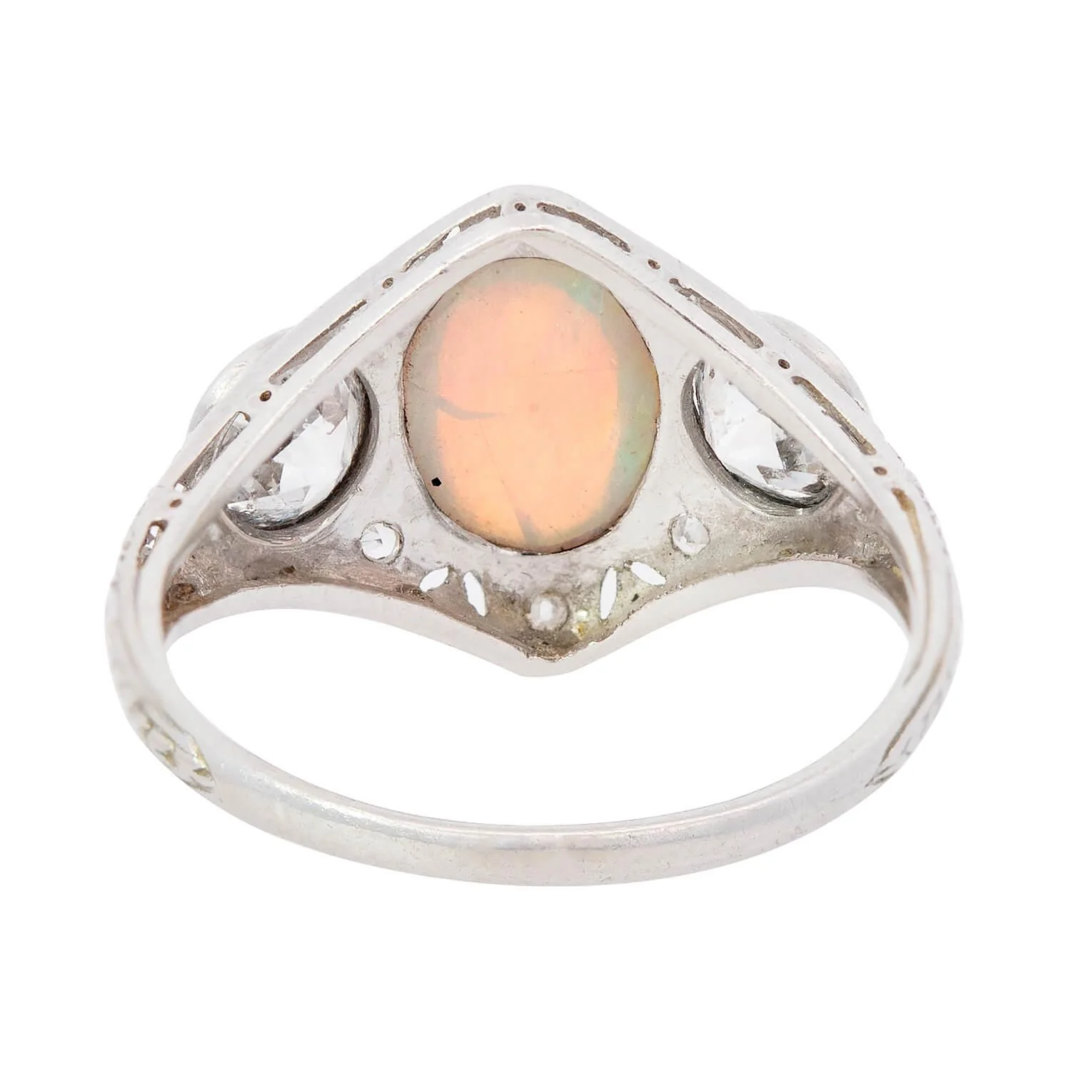 Art Nouveau Platinum Opal & 2.40ctw Diamond Ring - Image 5