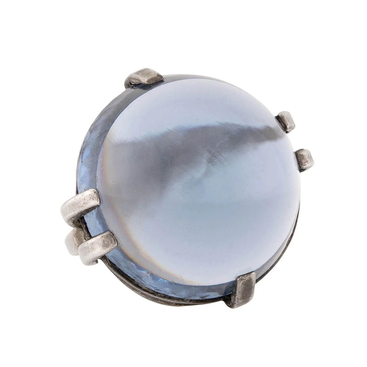Art Nouveau Sterling Silver Glass Pools of Light Ring - Image 2