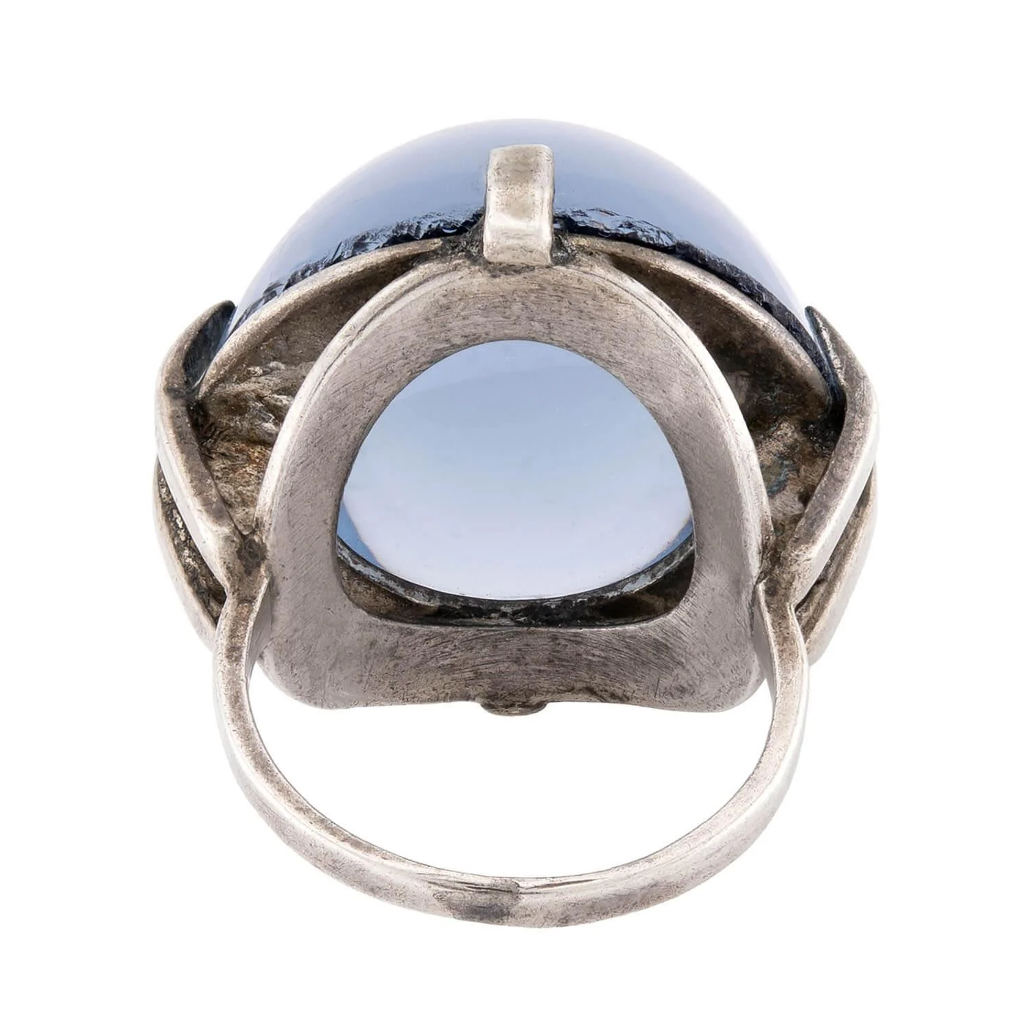 Art Nouveau Sterling Silver Glass Pools of Light Ring - Image 5