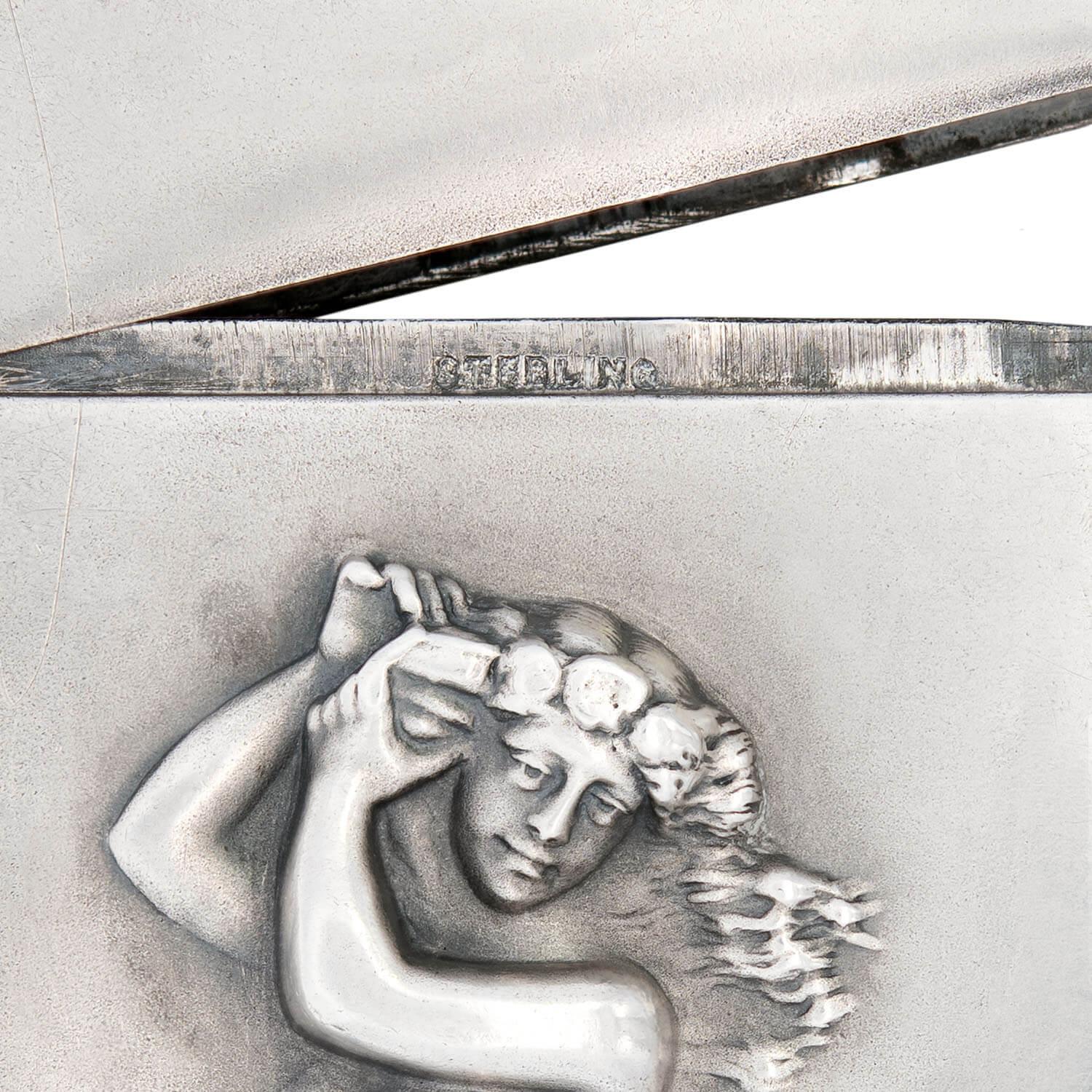 Art Nouveau Sterling Silver Mermaid Match Safe - Image 5