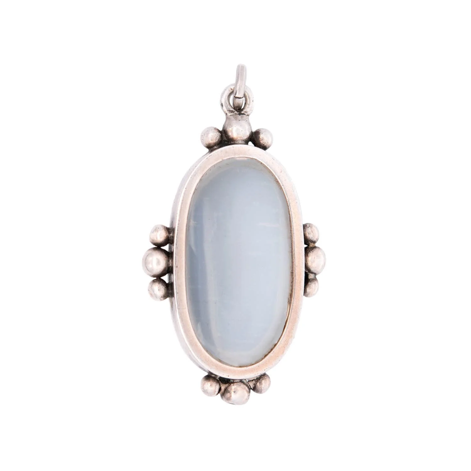 Art Nouveau Large Moonstone Sterling Silver Pendant - Image 3