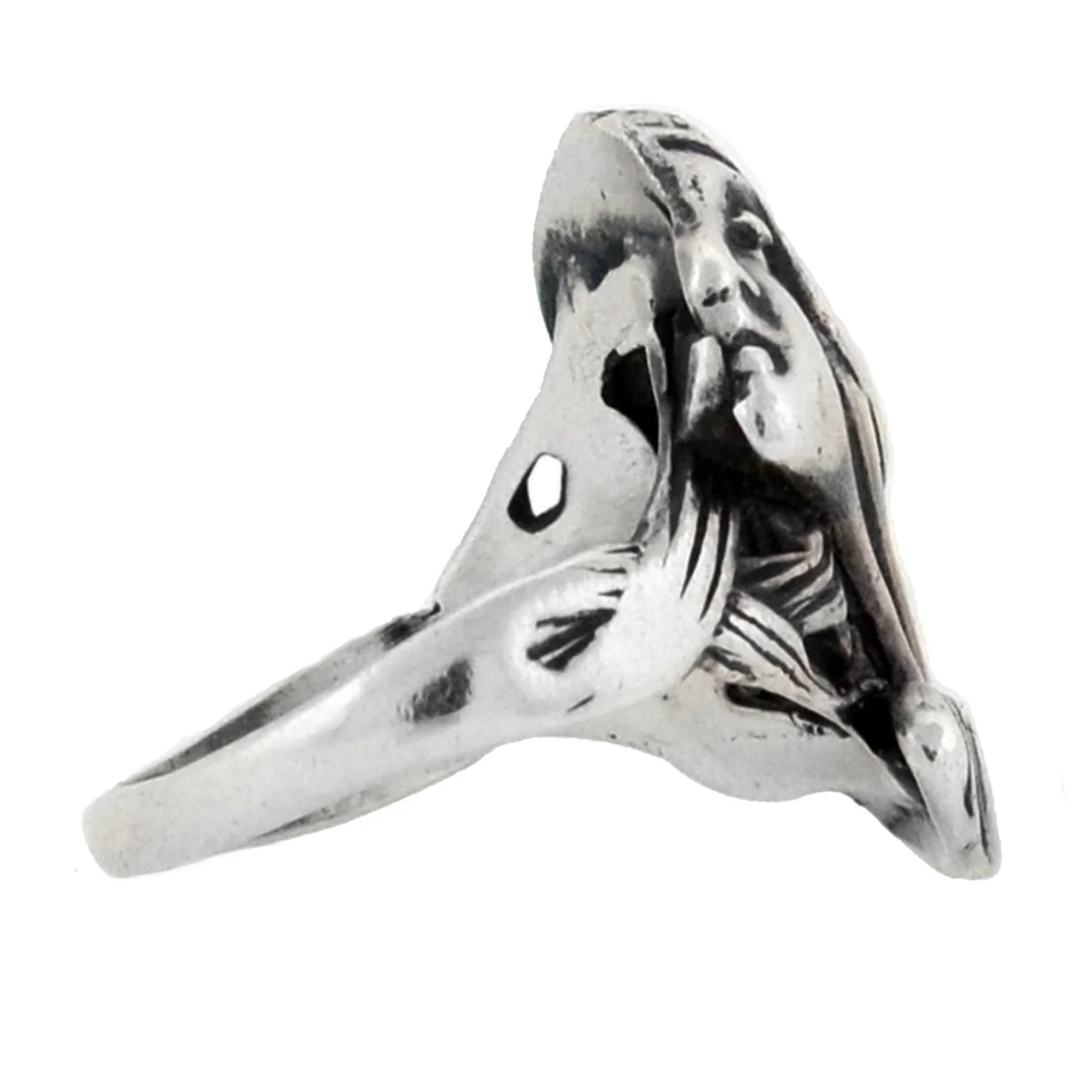 Art Nouveau Style Sterling Silver Lady in Profile Ring - Image 2
