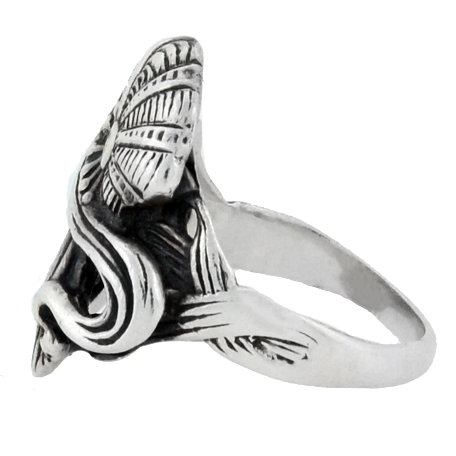Art Nouveau Style Sterling Silver Lady in Profile Ring - Image 4