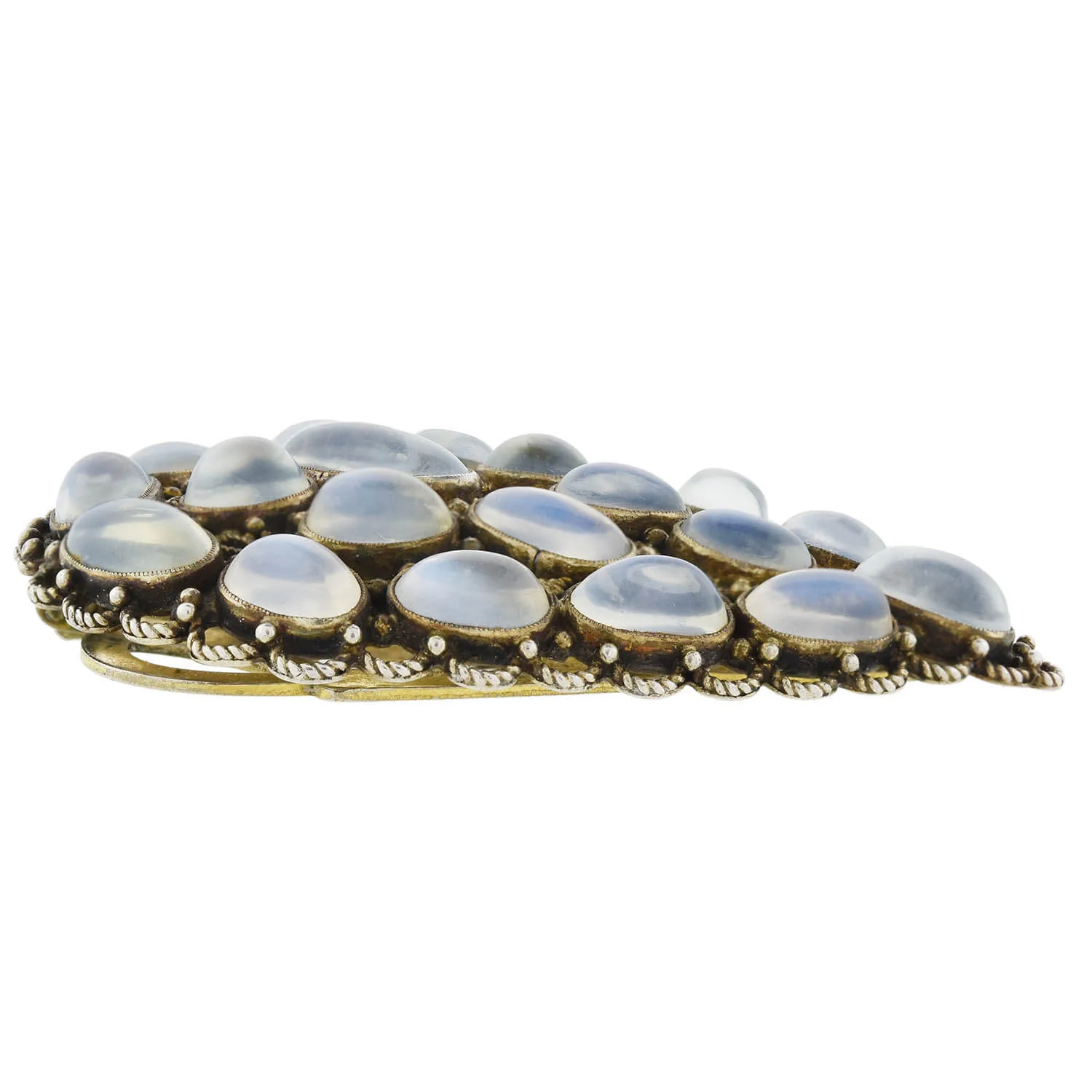 Arts & Crafts Large Sterling Gilt Moonstone Fur Clip - Image 3