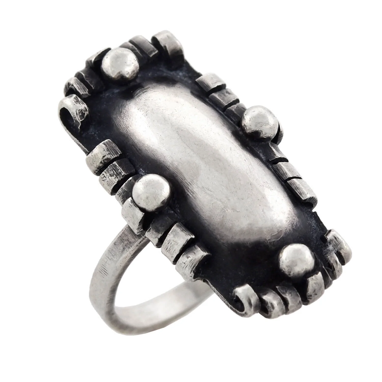 Arts & Crafts Large Dutch Silver Hand Wrought Ring - Image 4