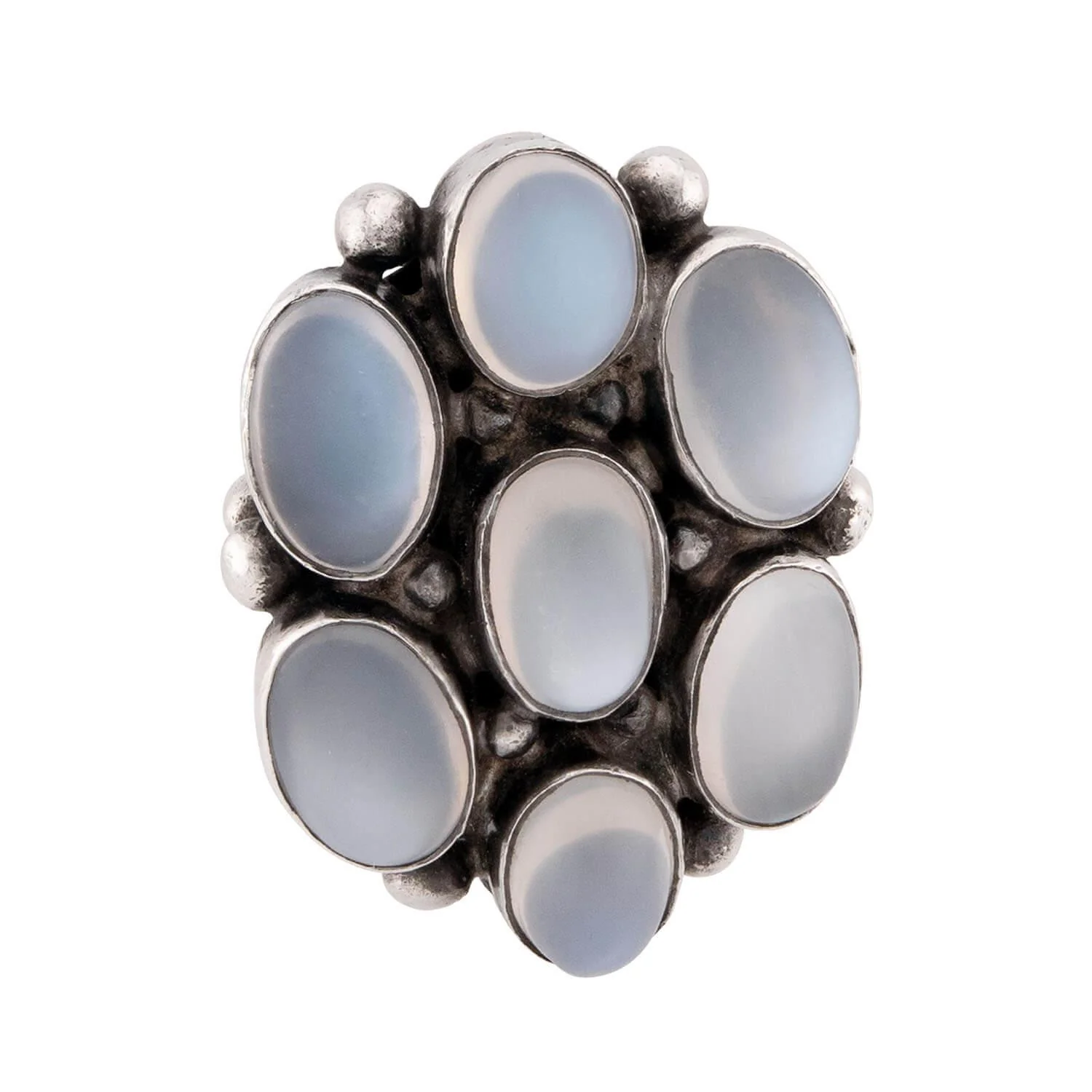 Arts & Crafts Sterling Silver Moonstone Statement Ring - Image 2