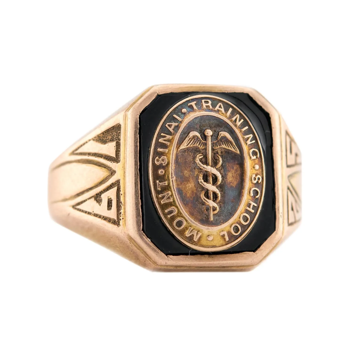 BAILEY, BANKS, AND BIDDLE Art Deco 14k Enamel Class Ring - Image 2