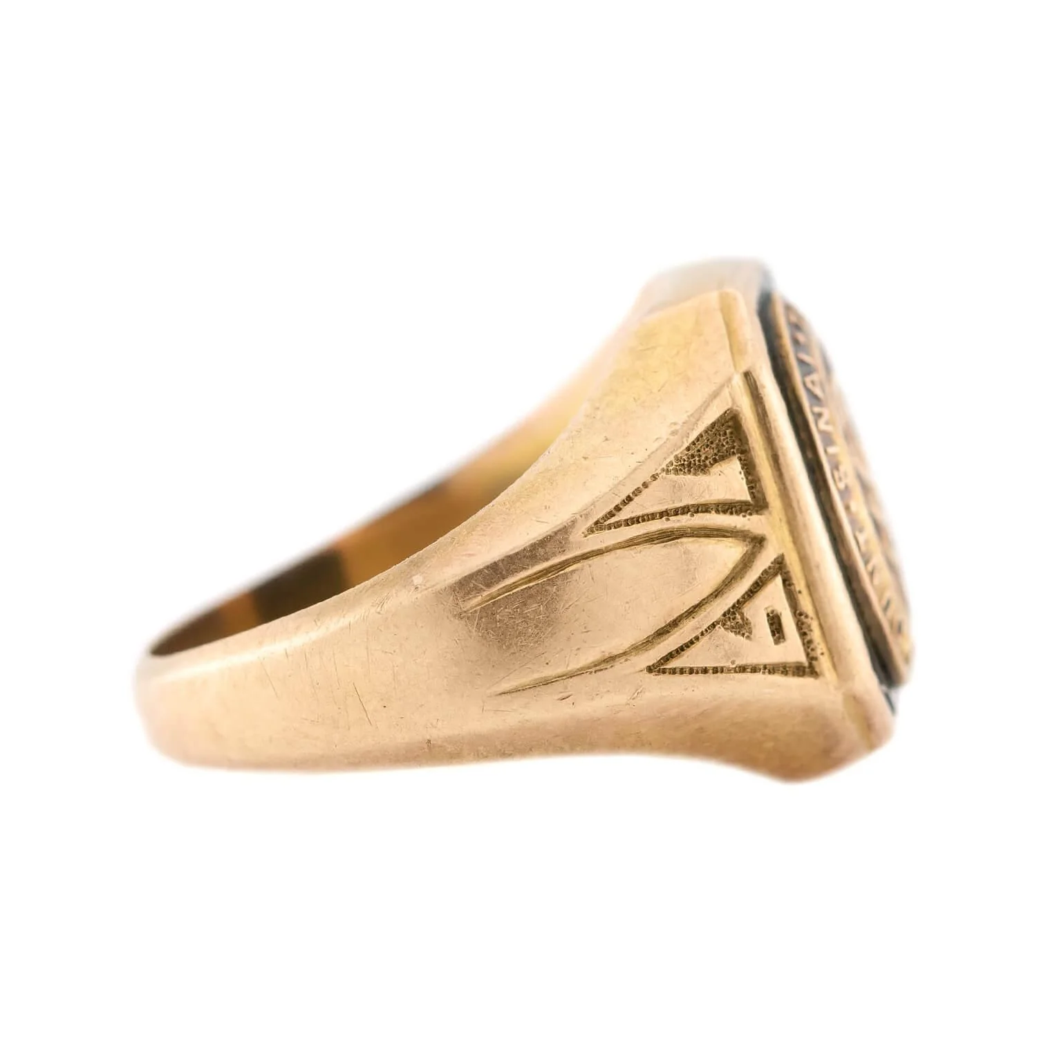 BAILEY, BANKS, AND BIDDLE Art Deco 14k Enamel Class Ring - Image 3