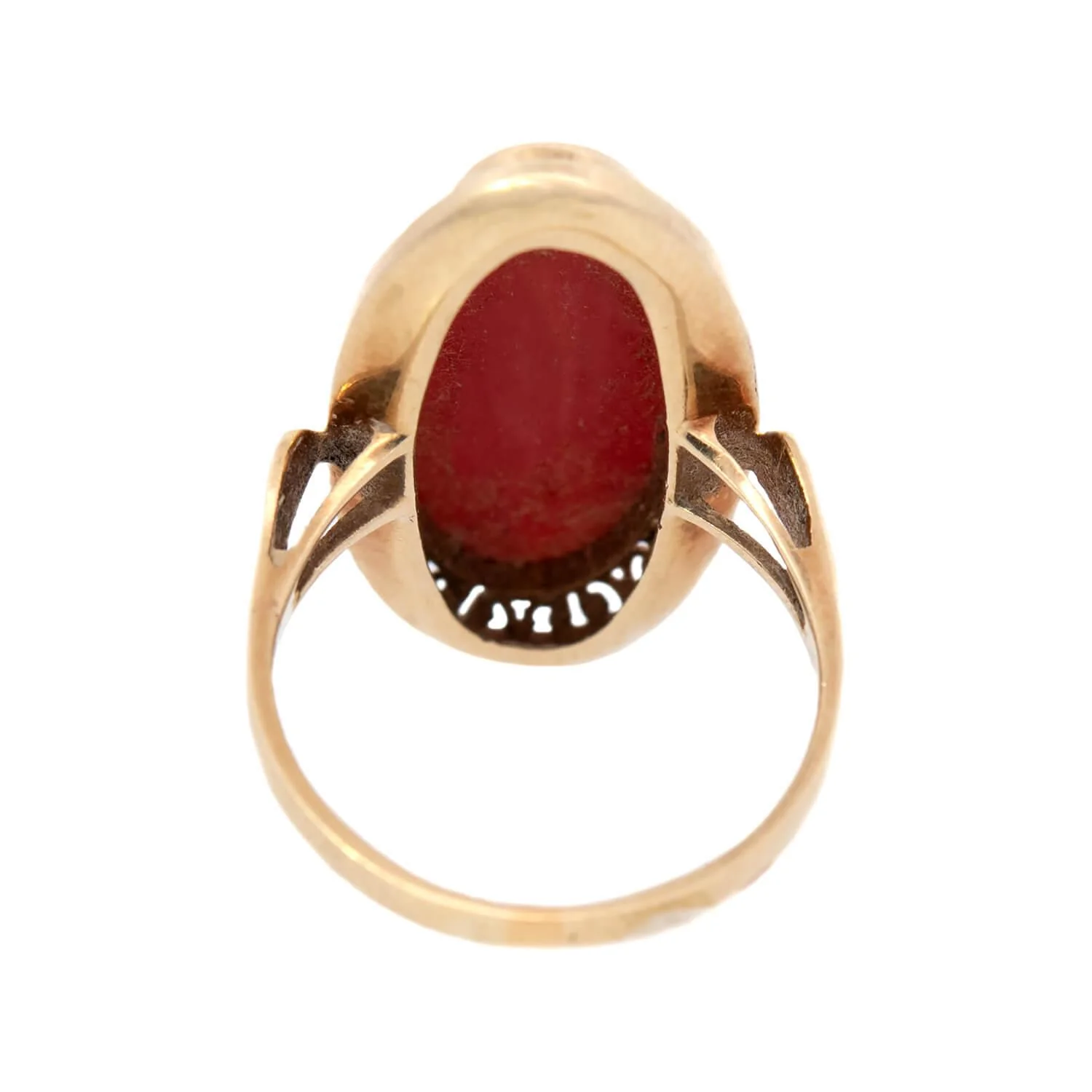 BIRKS Late Victorian 14k Oxblood Coral Ring - Image 5