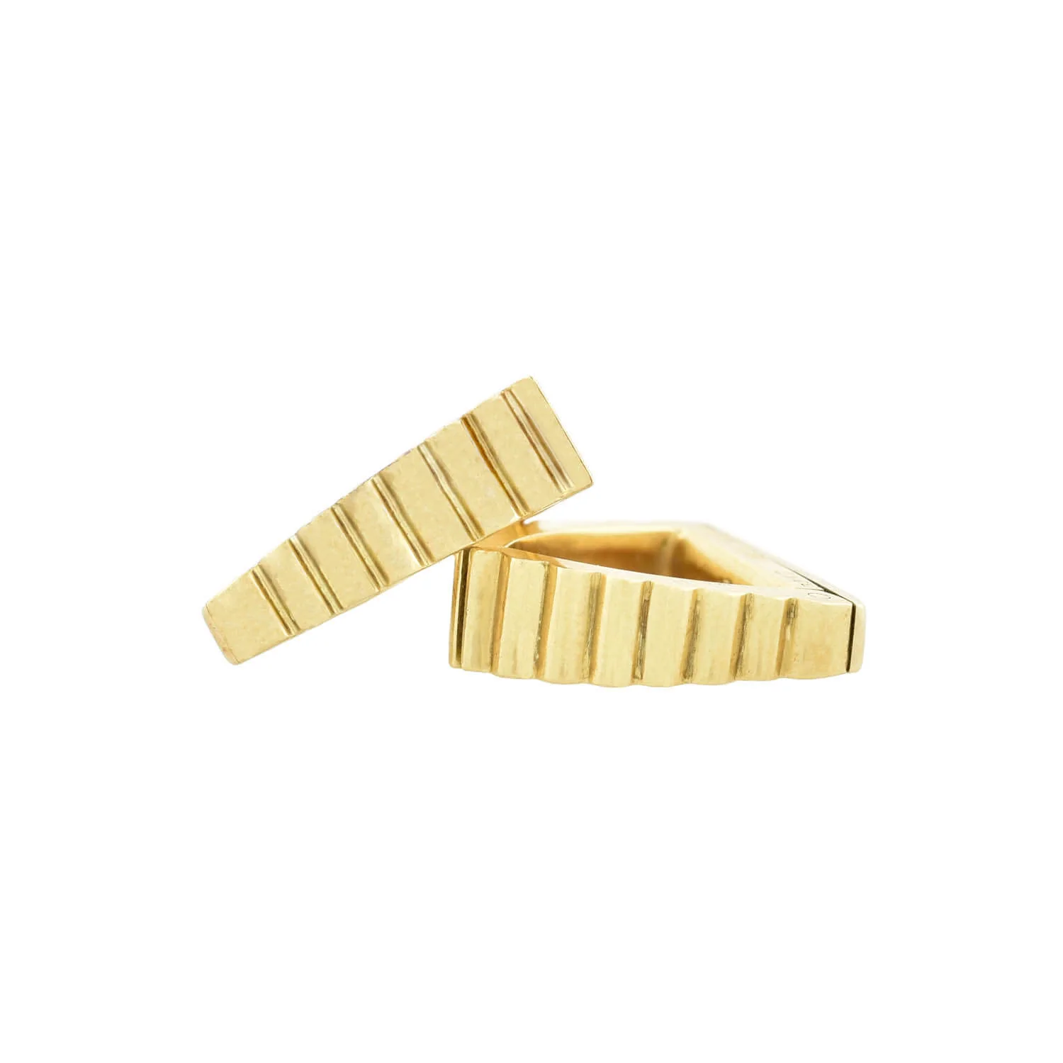 CARTIER Estate 18kt Fluted Stirrup Cufflinks - Image 2