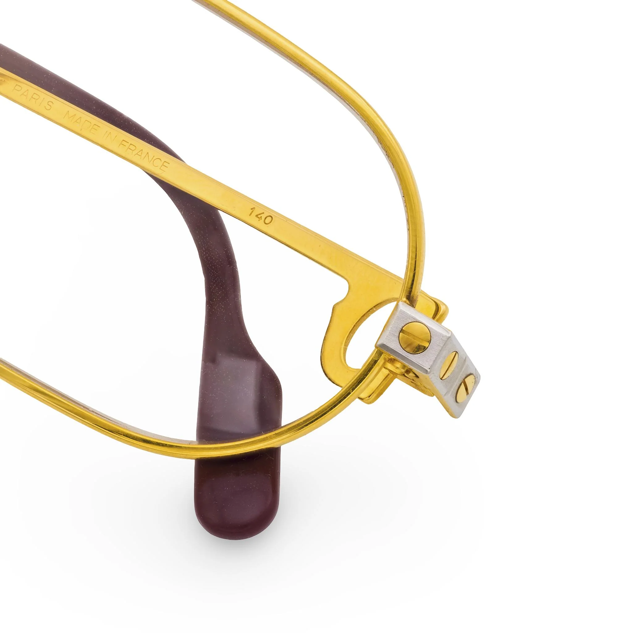CARTIER Estate 18k/Stainless Steel Must Santos Eyeglasses - Image 5