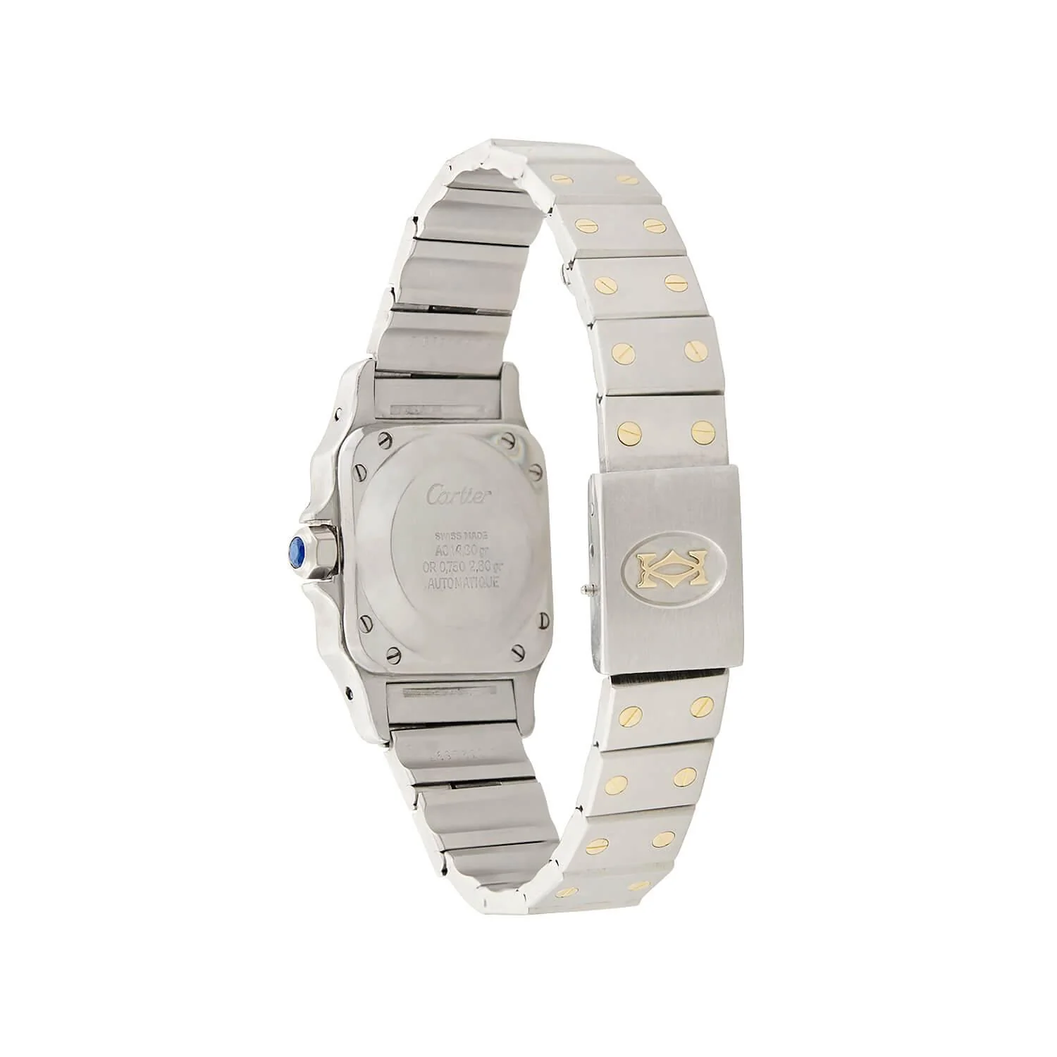 CARTIER  Estate 18k/Stainless Steel Santos Two-Tone Ladies Watch - Image 5