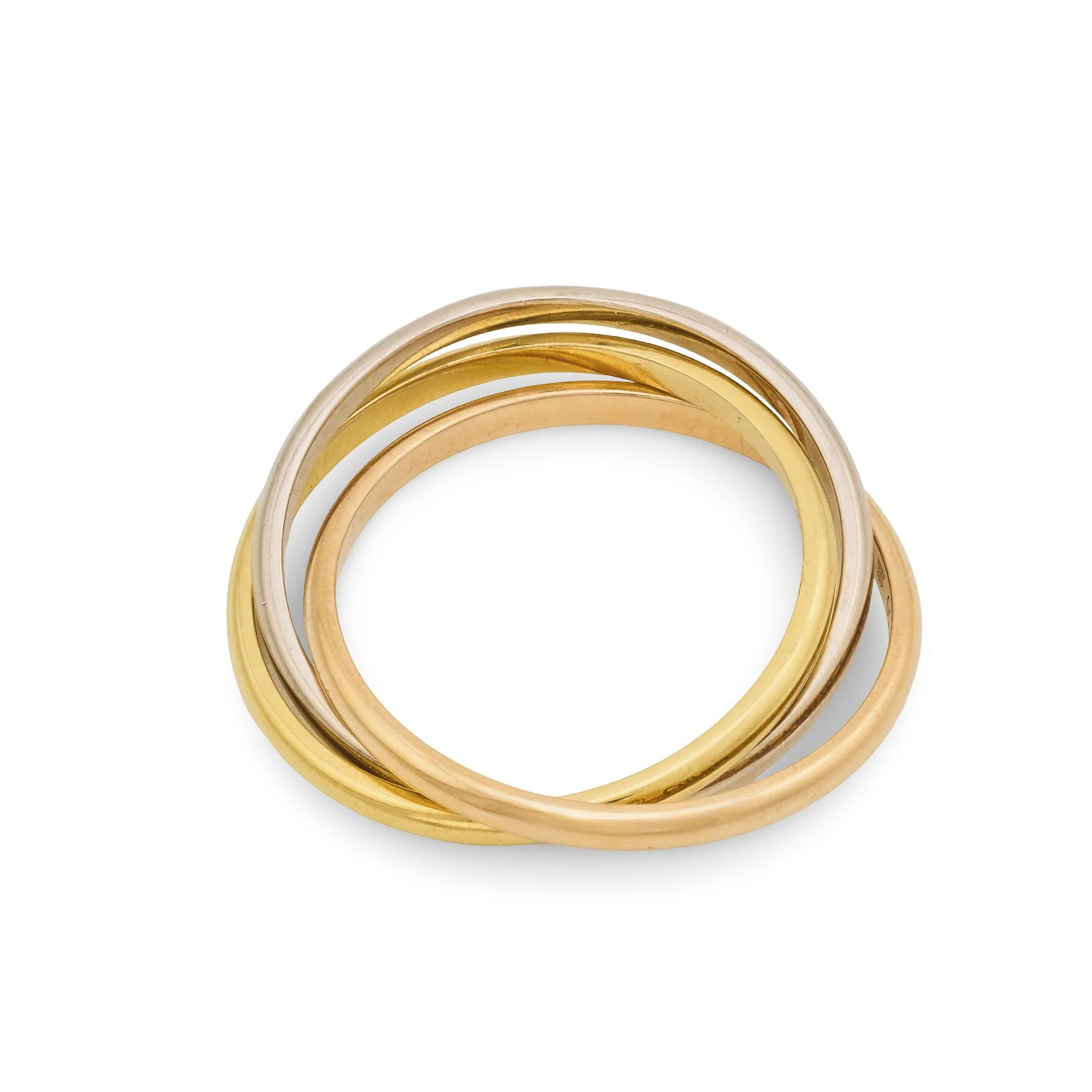 CARTIER Estate 18k Tri-Color Trinity Ring - Image 2