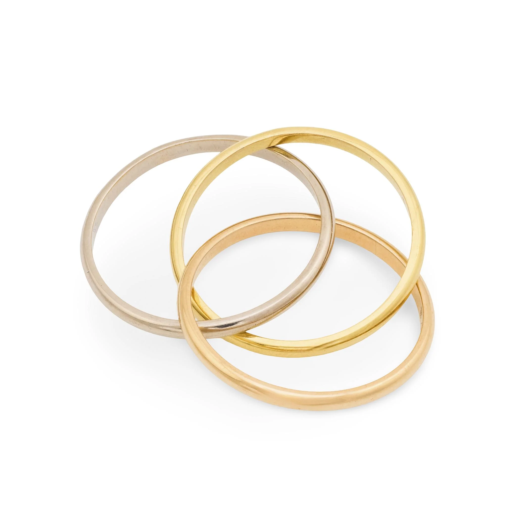 CARTIER Estate 18k Tri-Color Trinity Ring - Image 3