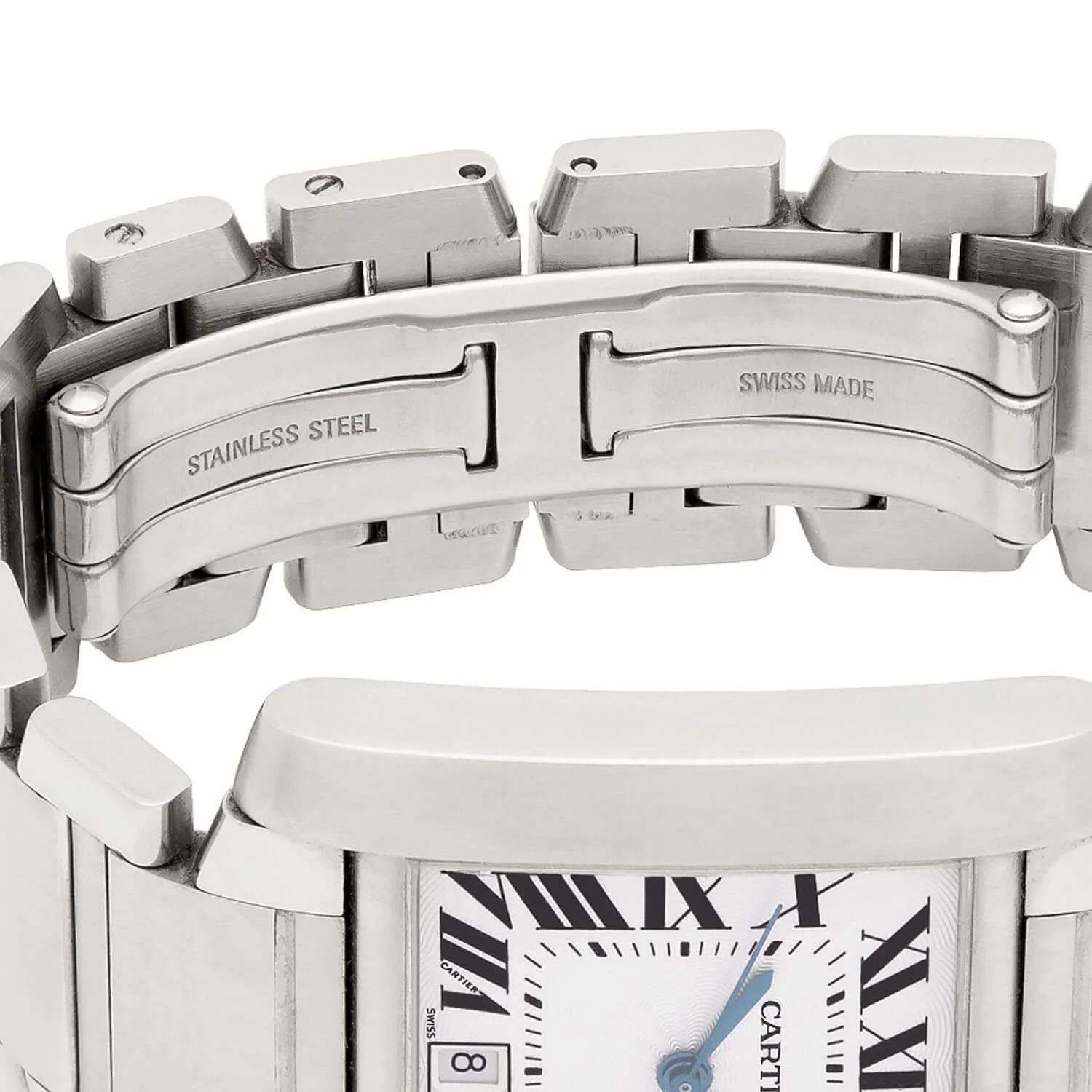 CARTIER Estate Stainless Steel Tank Française Watch - Image 6