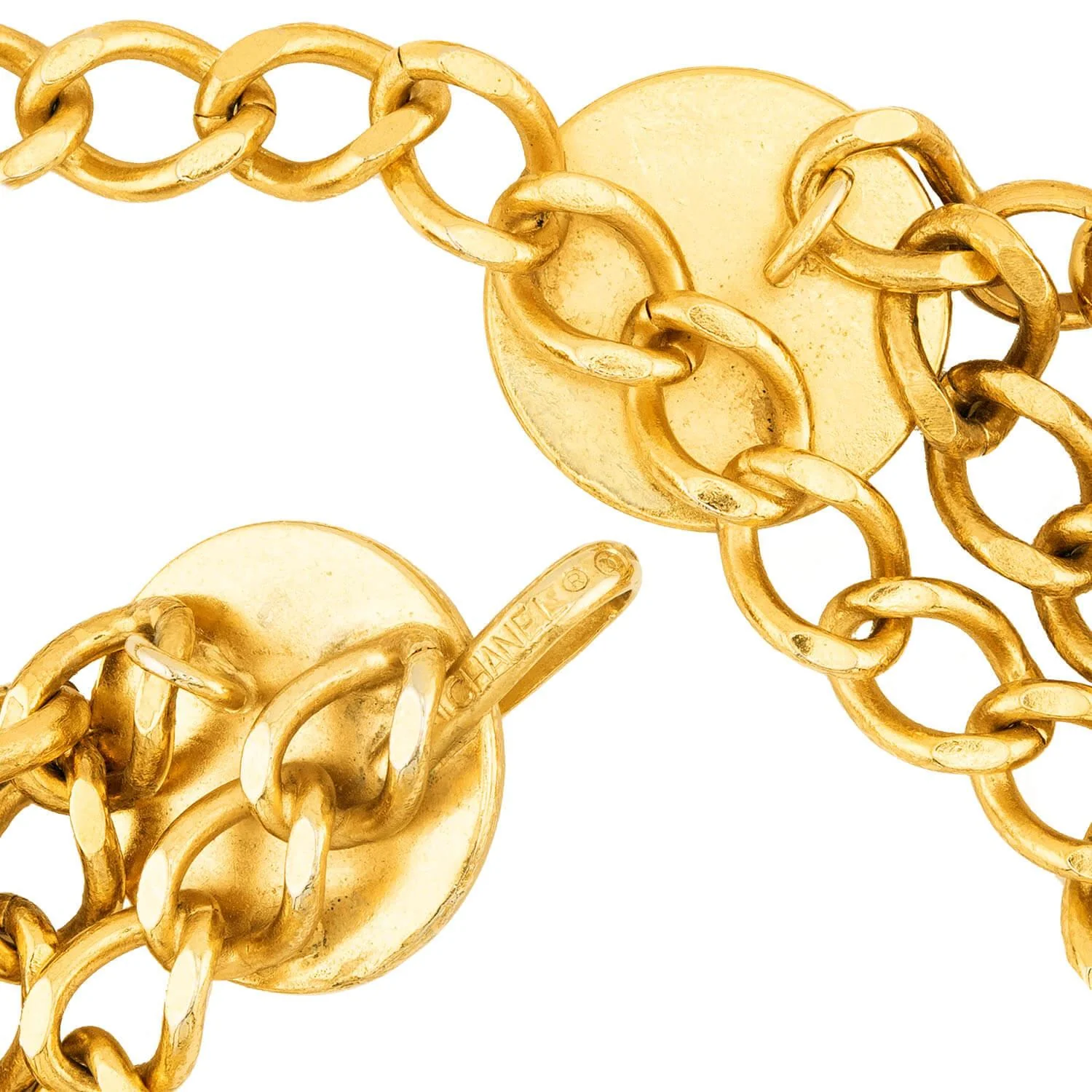 CHANEL Estate Gold Plate/Sterling Silver Chain Belt - Image 6