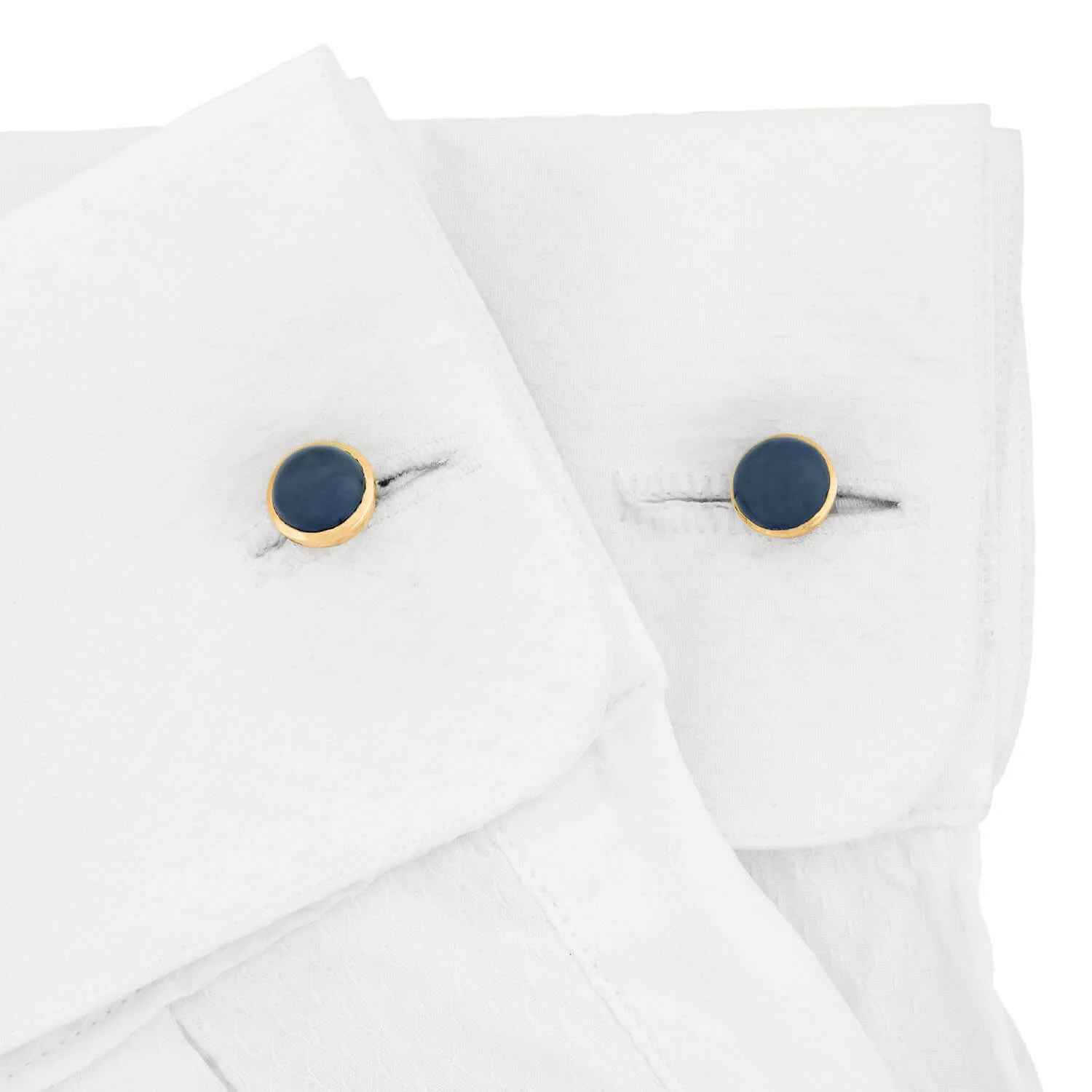 Victorian 14K Natural Sapphire Cabochon Cufflinks - Image 6