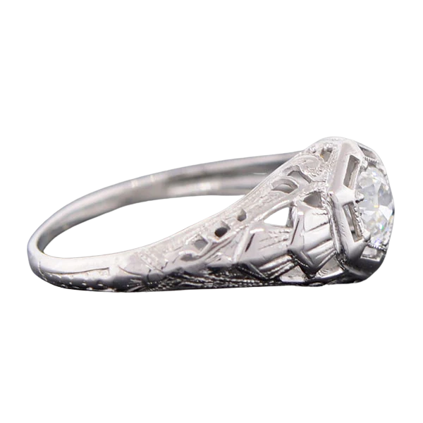 Art Deco 14kt Diamond Engagement Ring .26ct - Image 3