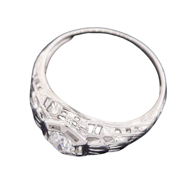Art Deco 14kt Diamond Engagement Ring .26ct - Image 4