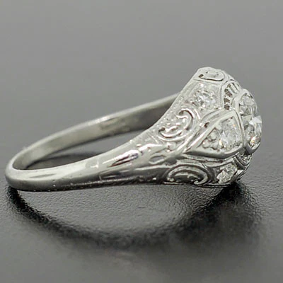 Art Deco 18kt Diamond Engagement Ring .50ct - Image 4