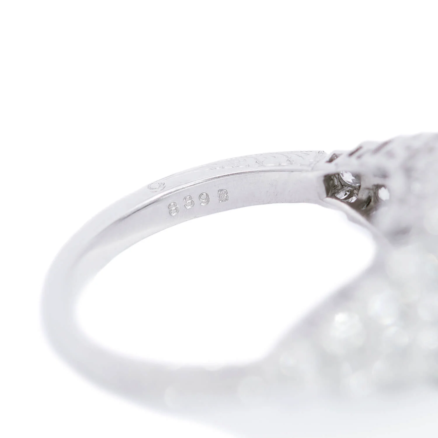 Art Deco Platinum Diamond Engagement Ring 5.09ct center - Image 7