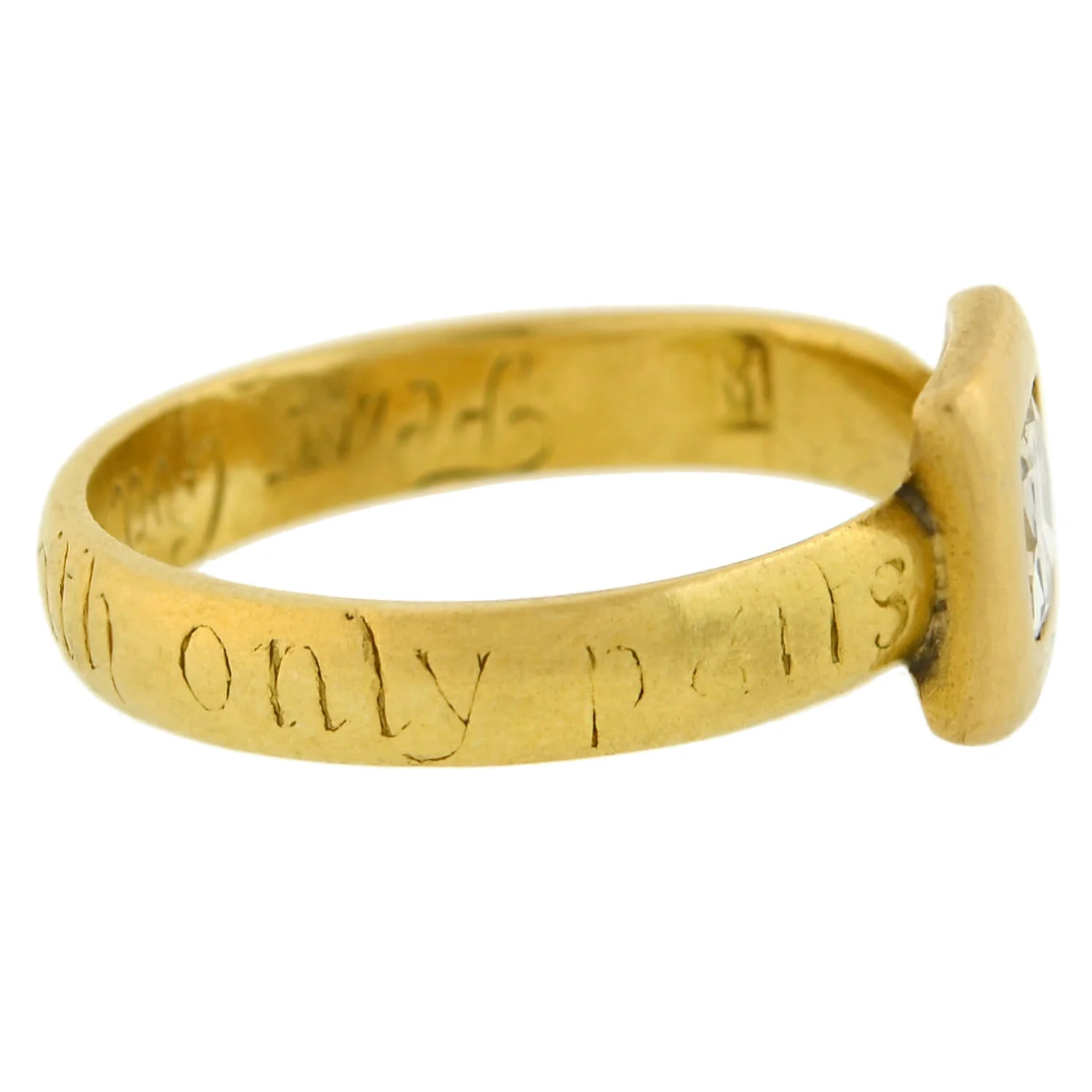17th Century/Stuart (Ca 1650) 18k Peruzzi Cut Diamond Posy Ring 1ctw - Image 2