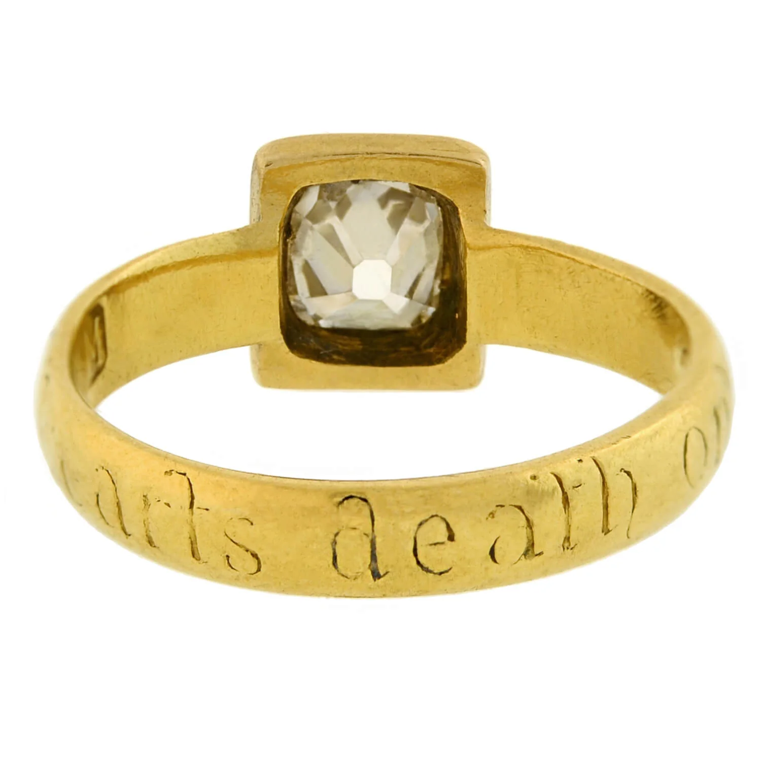 17th Century/Stuart (Ca 1650) 18k Peruzzi Cut Diamond Posy Ring 1ctw - Image 3