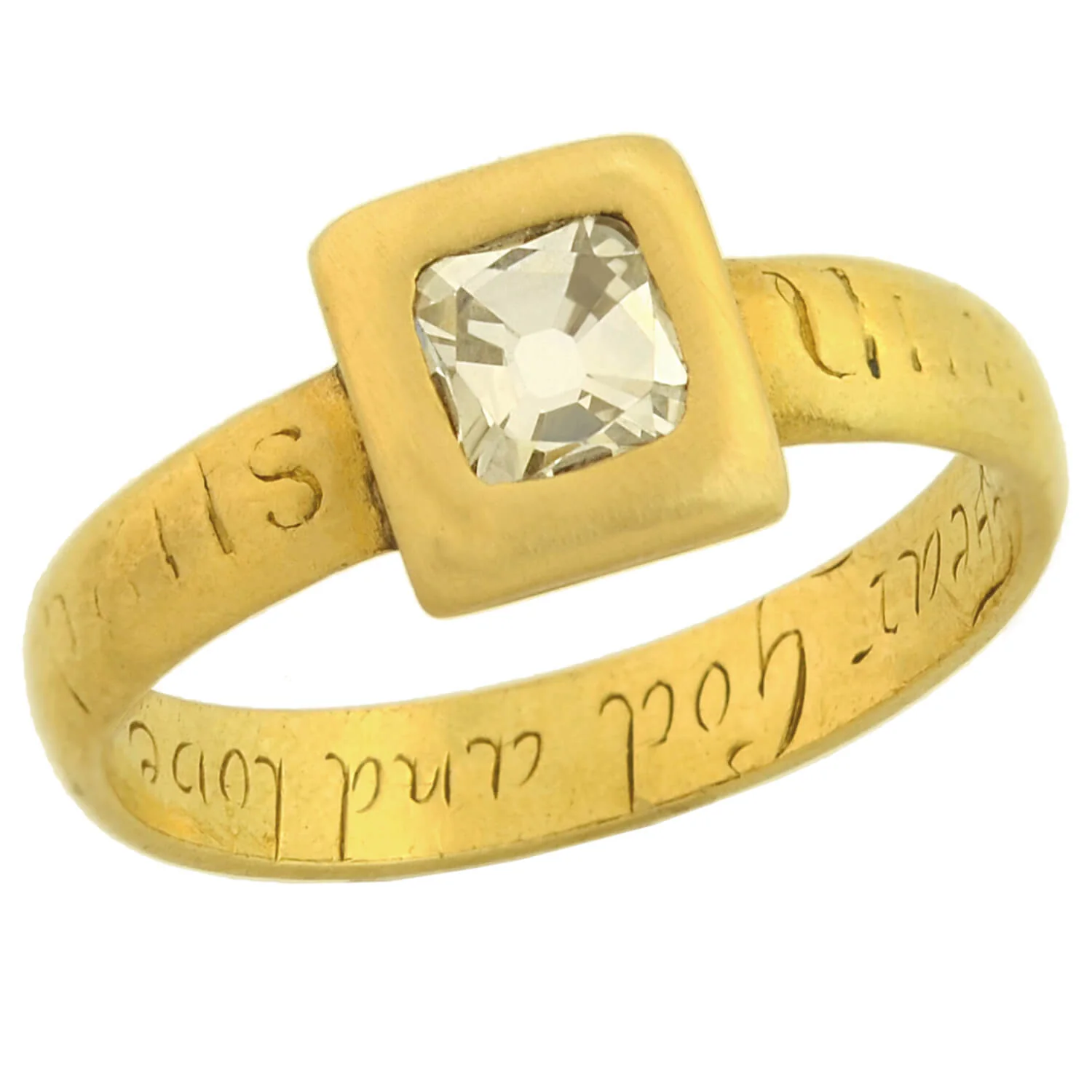 17th Century/Stuart (Ca 1650) 18k Peruzzi Cut Diamond Posy Ring 1ctw - Image 6