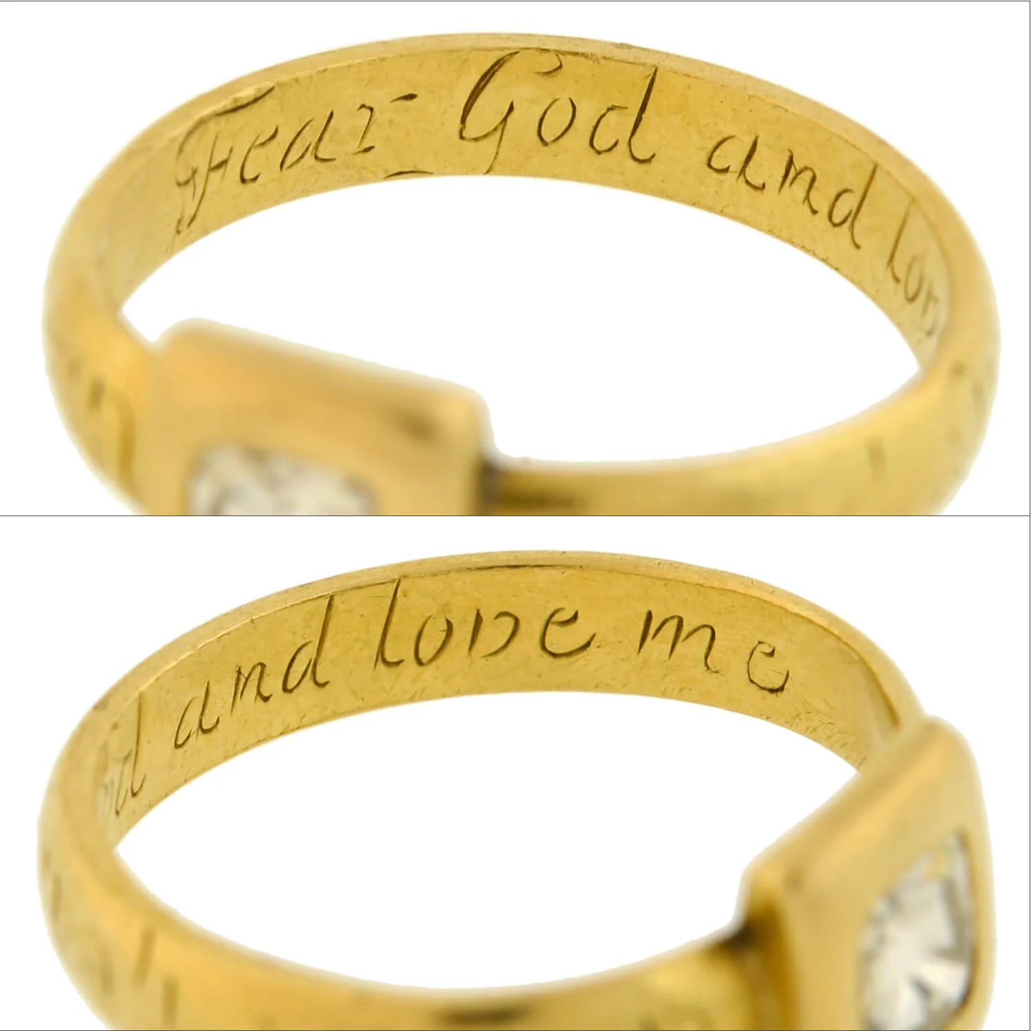 17th Century/Stuart (Ca 1650) 18k Peruzzi Cut Diamond Posy Ring 1ctw - Image 8