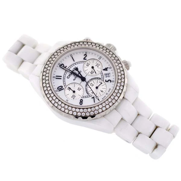 CHANEL 42mm J12 White Ceramic & Diamond Watch - Image 3