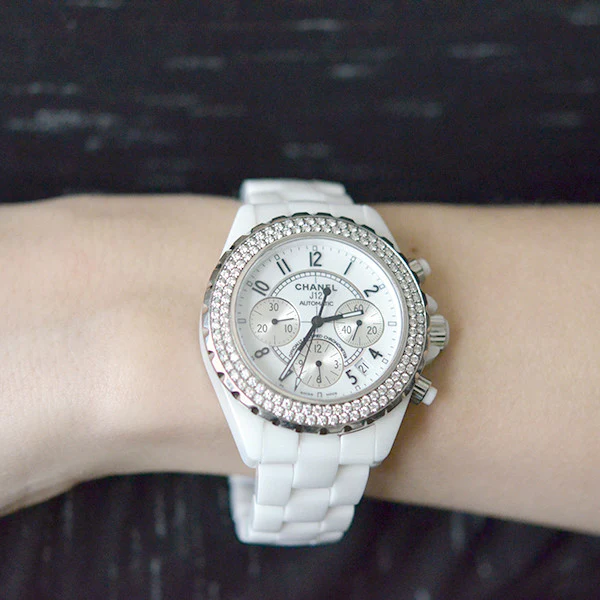 CHANEL 42mm J12 White Ceramic & Diamond Watch - Image 6