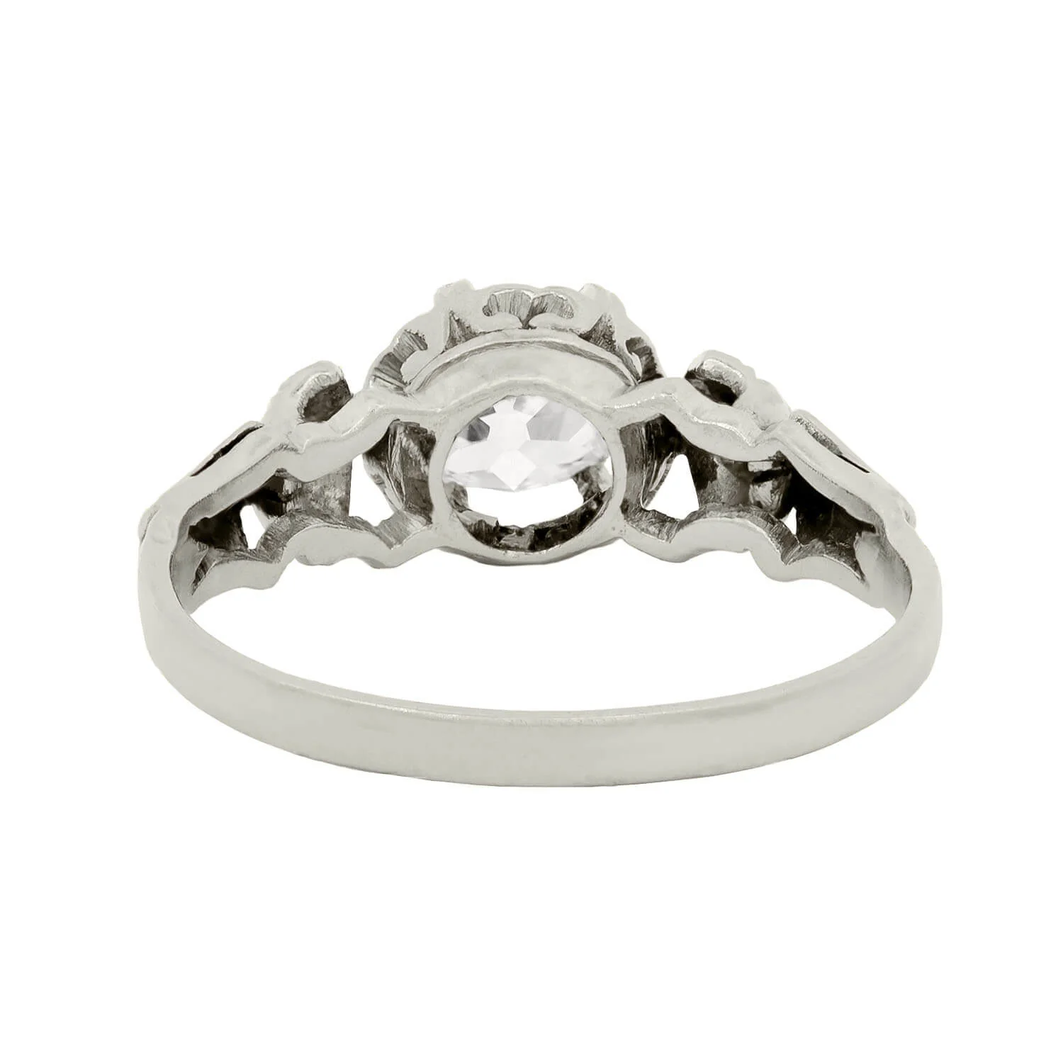 Edwardian Platinum Cushion Cut Engagement Ring .98ct - Image 5