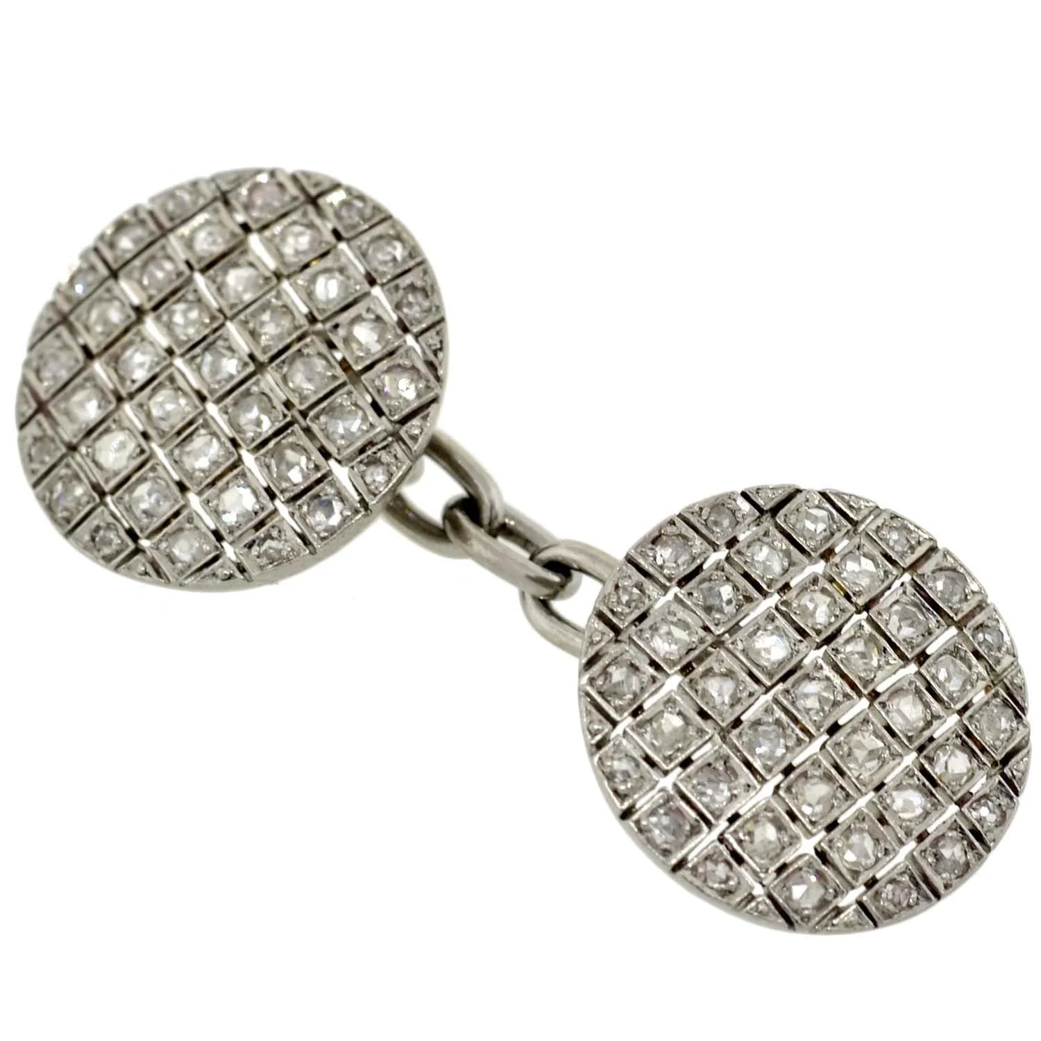 Edwardian Platinum & Rose Cut Diamond Cufflinks - Image 4