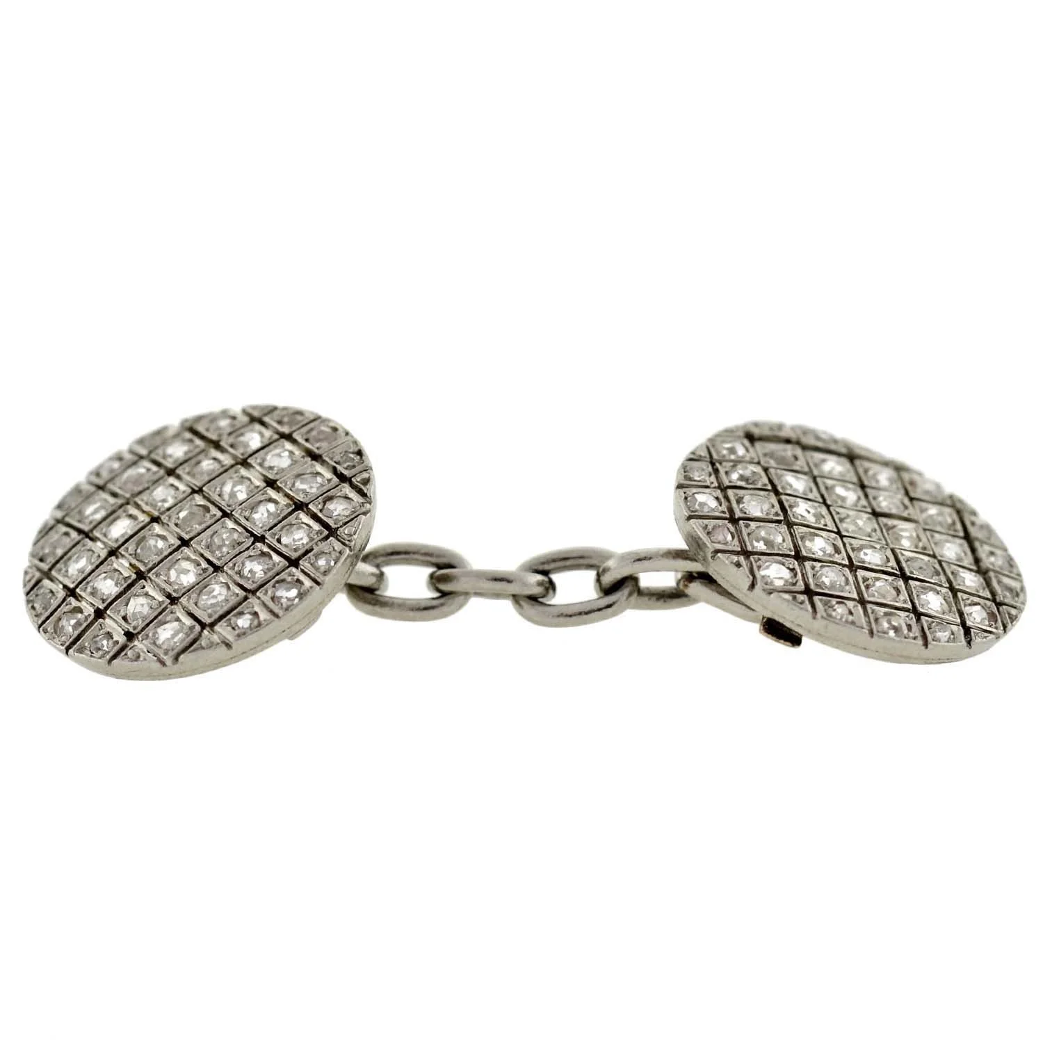 Edwardian Platinum & Rose Cut Diamond Cufflinks - Image 5