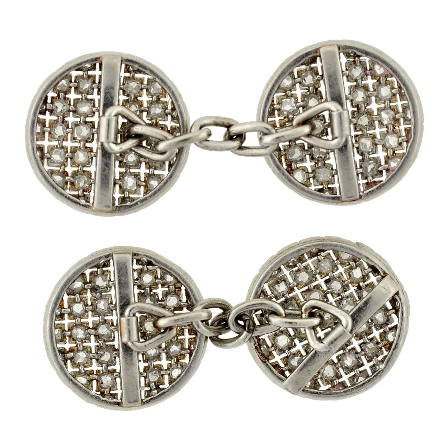 Edwardian Platinum & Rose Cut Diamond Cufflinks - Image 7