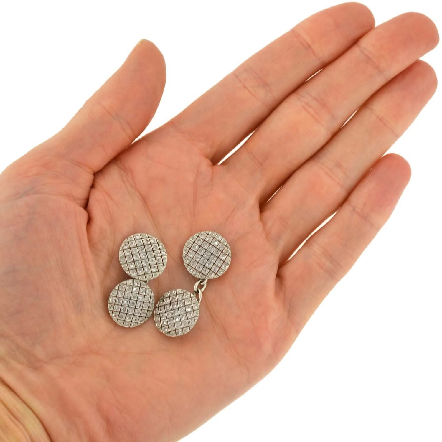 Edwardian Platinum & Rose Cut Diamond Cufflinks - Image 8
