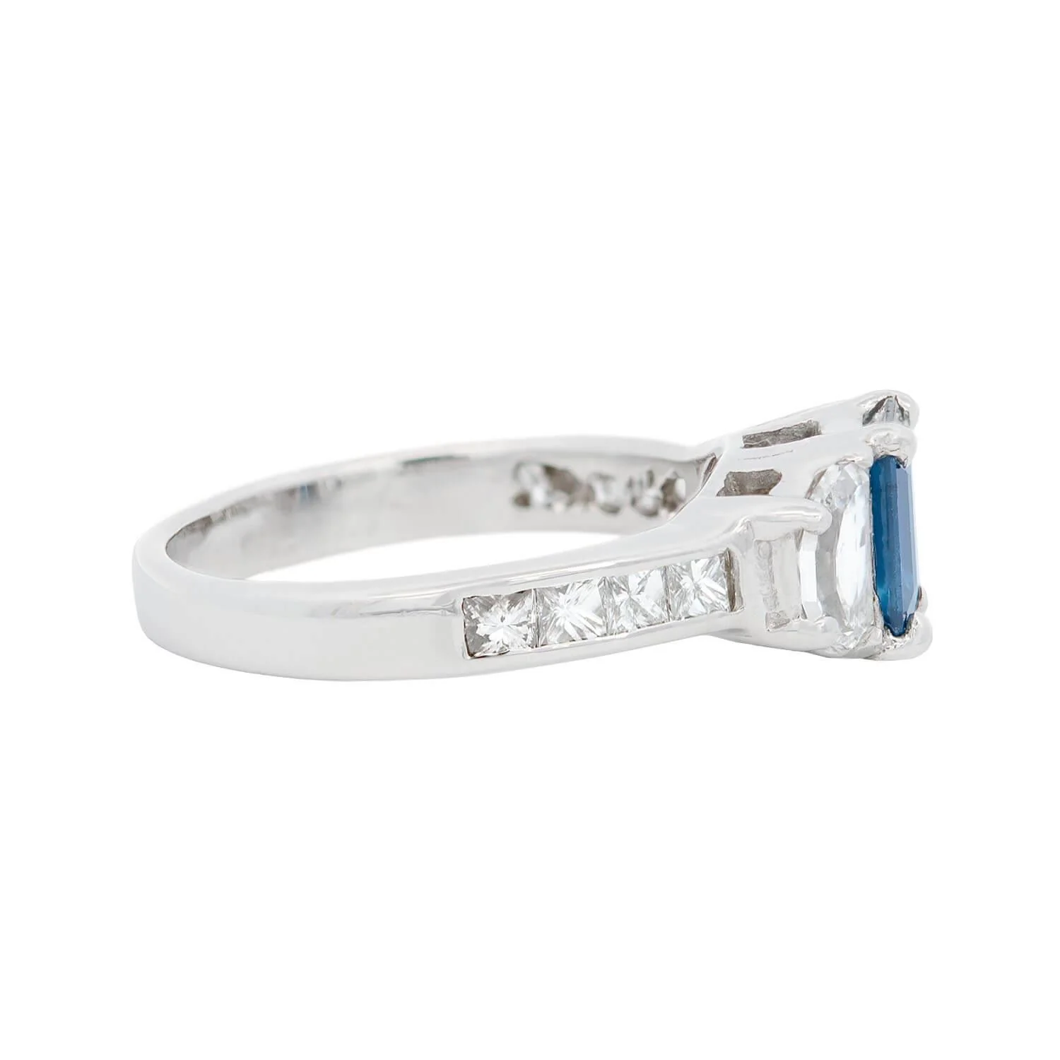 Estate 14k Sapphire and Diamond Engagement Ring - Image 3