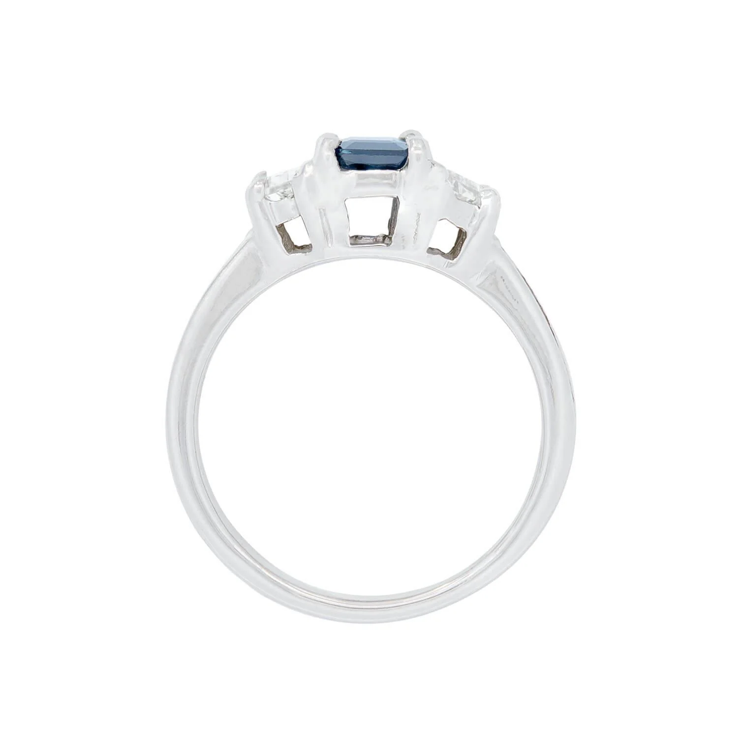Estate 14k Sapphire and Diamond Engagement Ring - Image 4