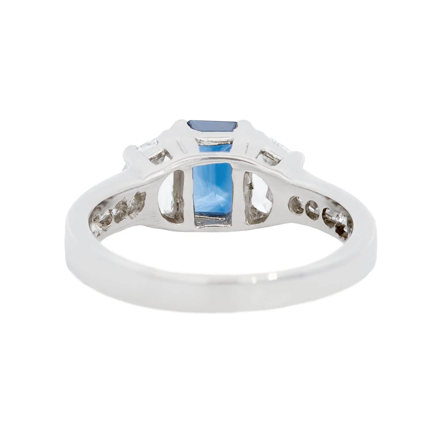Estate 14k Sapphire and Diamond Engagement Ring - Image 5