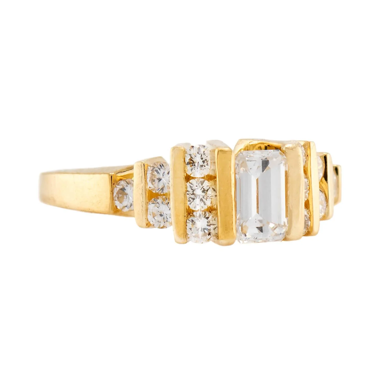 Estate 18k Diamond Engagement Ring Set - Image 5