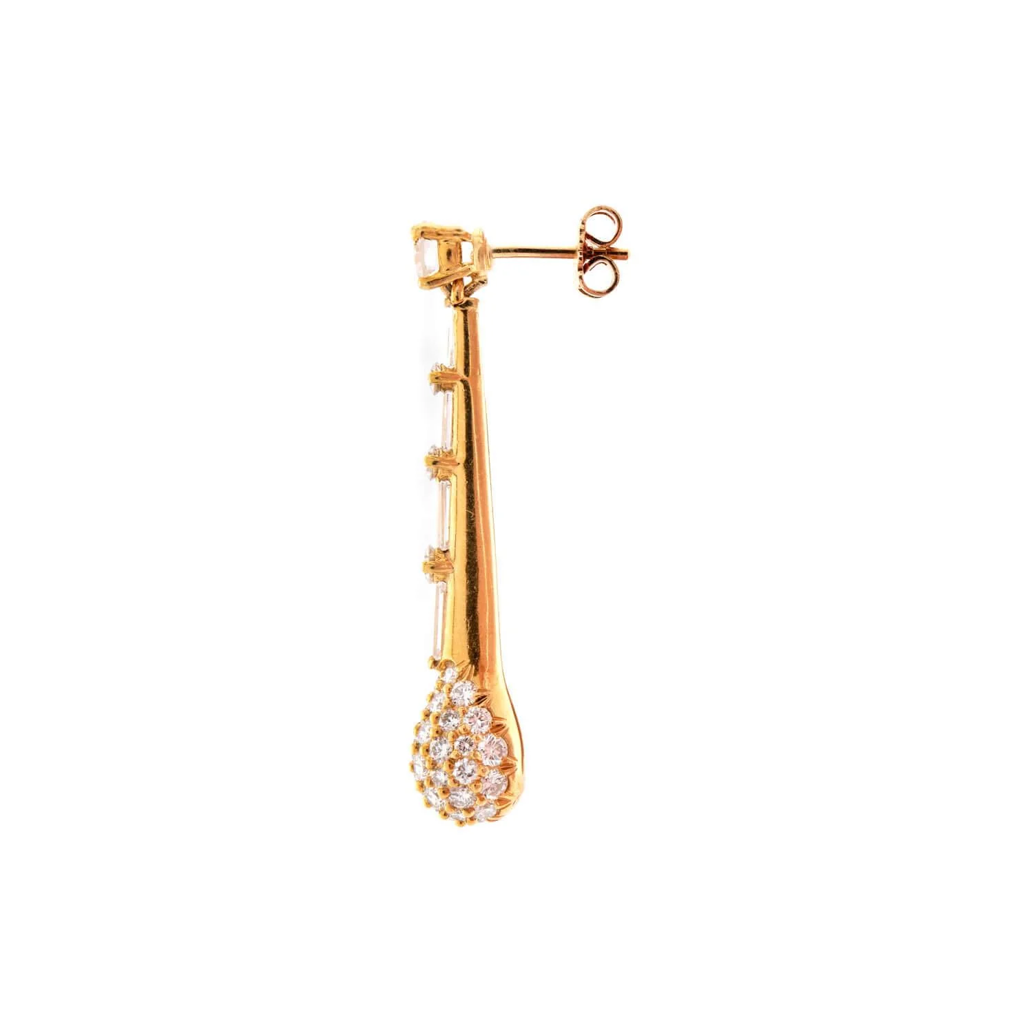 Estate 18k Diamond Matchstick Earrings - Image 2