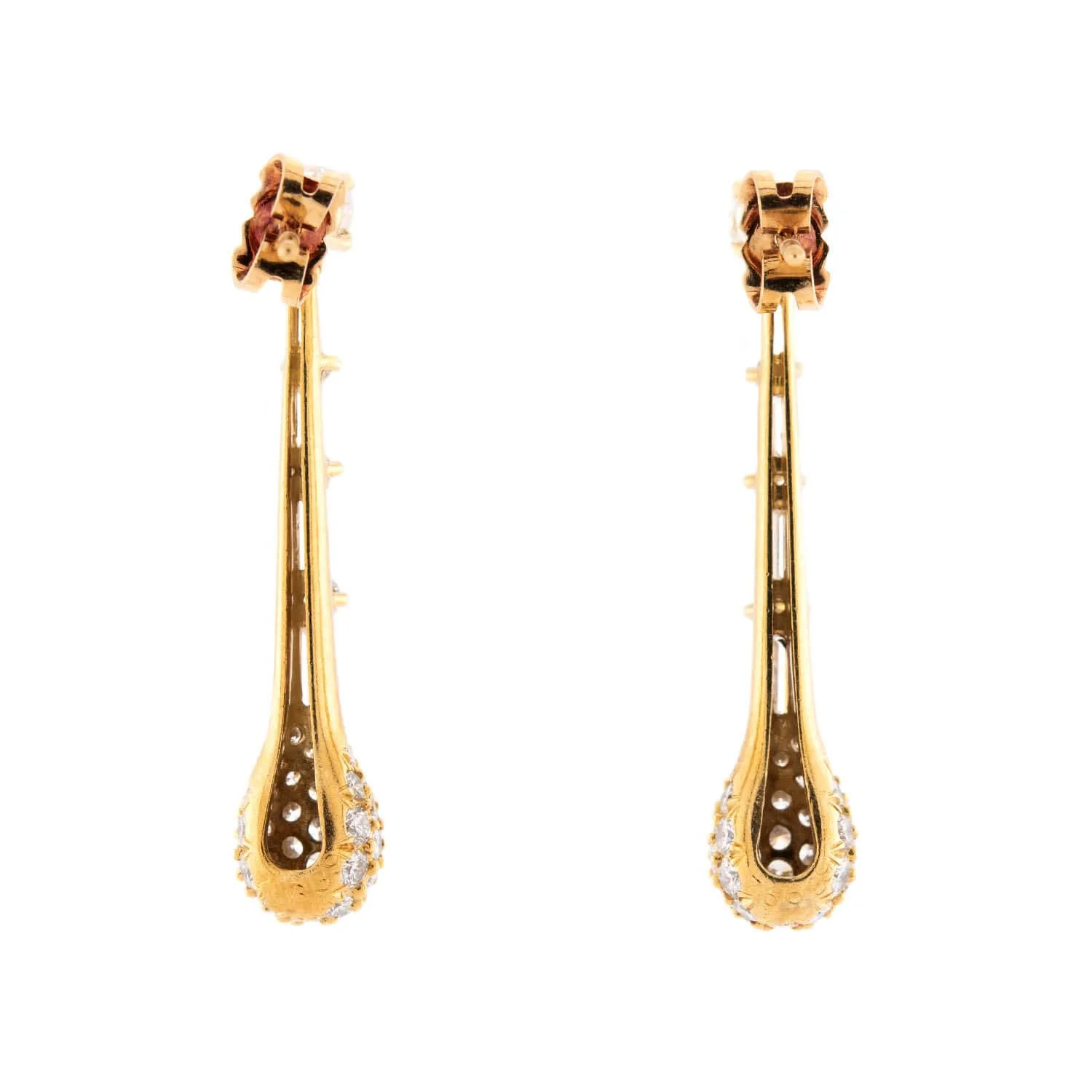 Estate 18k Diamond Matchstick Earrings - Image 3