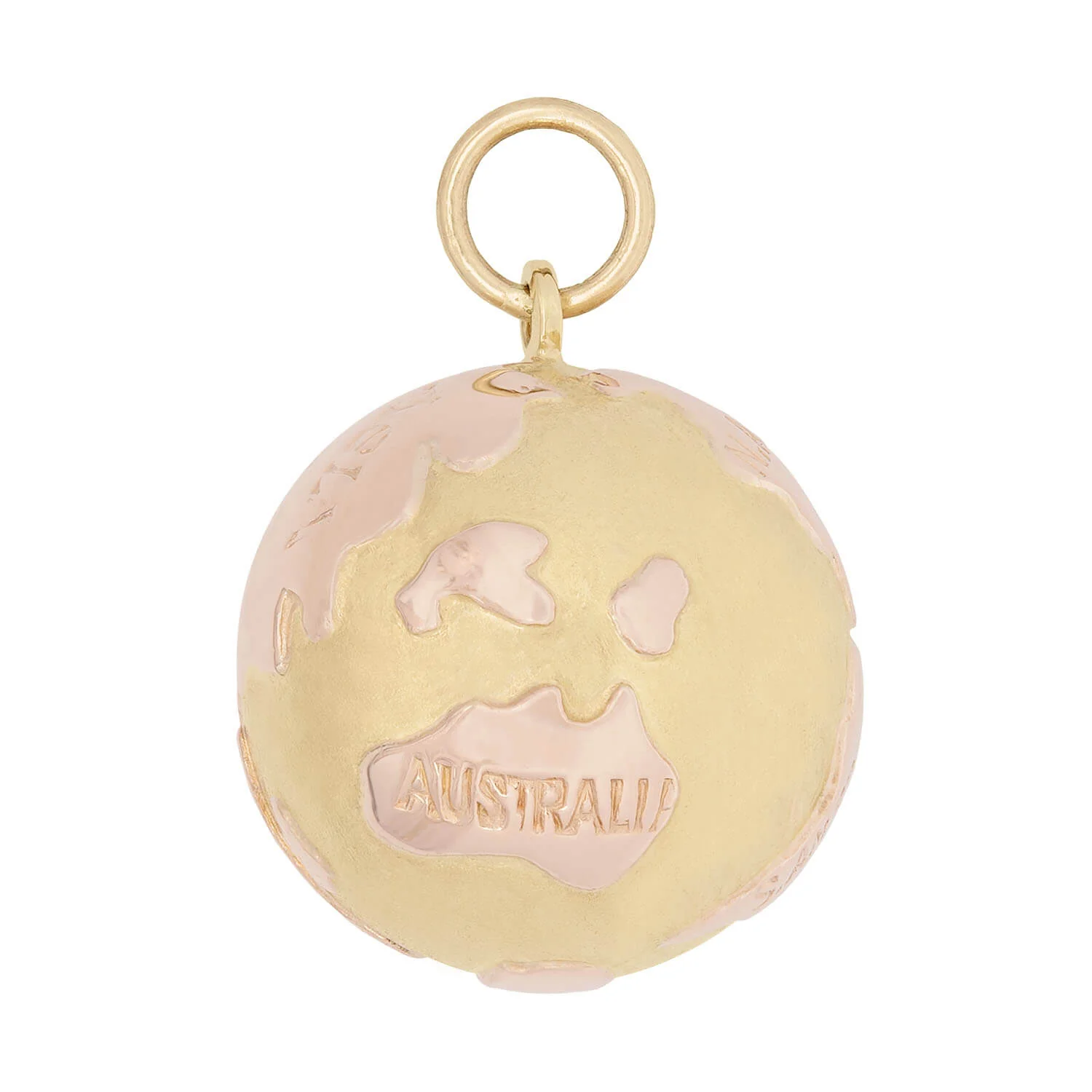 Estate 18kt Gold World Globe Charm Pendant - Image 2