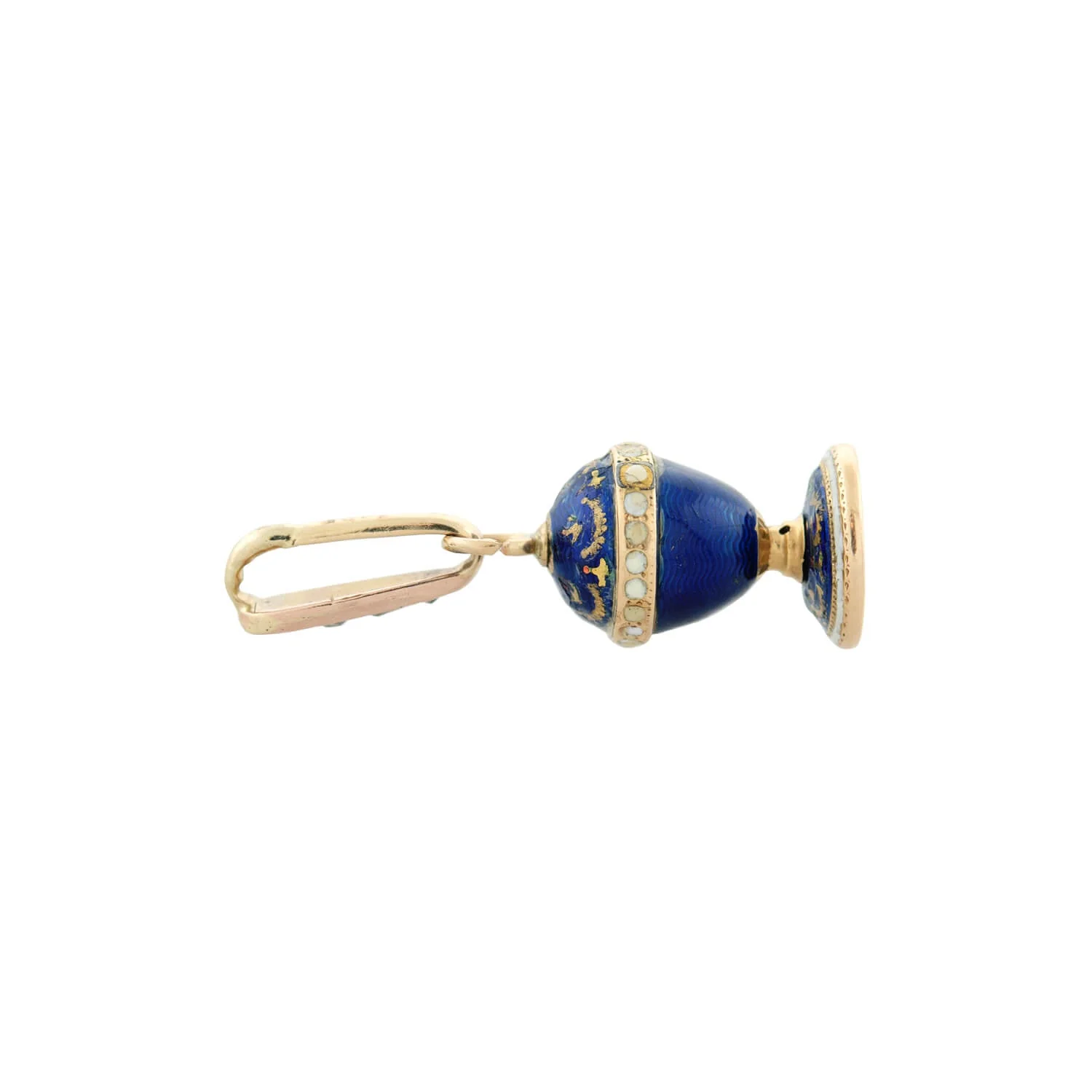 Georgian Petite 18k Quartz Urn Fob/Charm with Enamel - Image 3