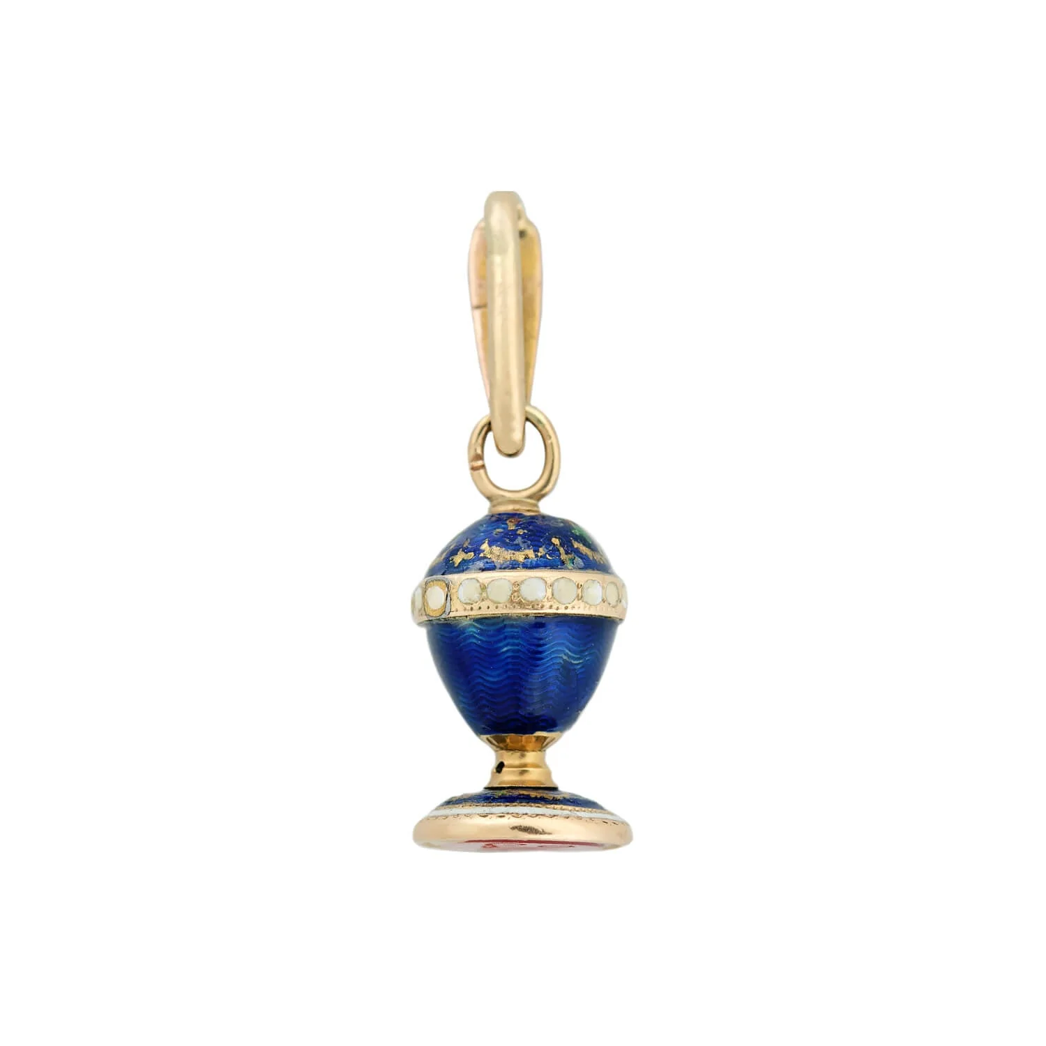 Georgian Petite 18k Quartz Urn Fob/Charm with Enamel - Image 4
