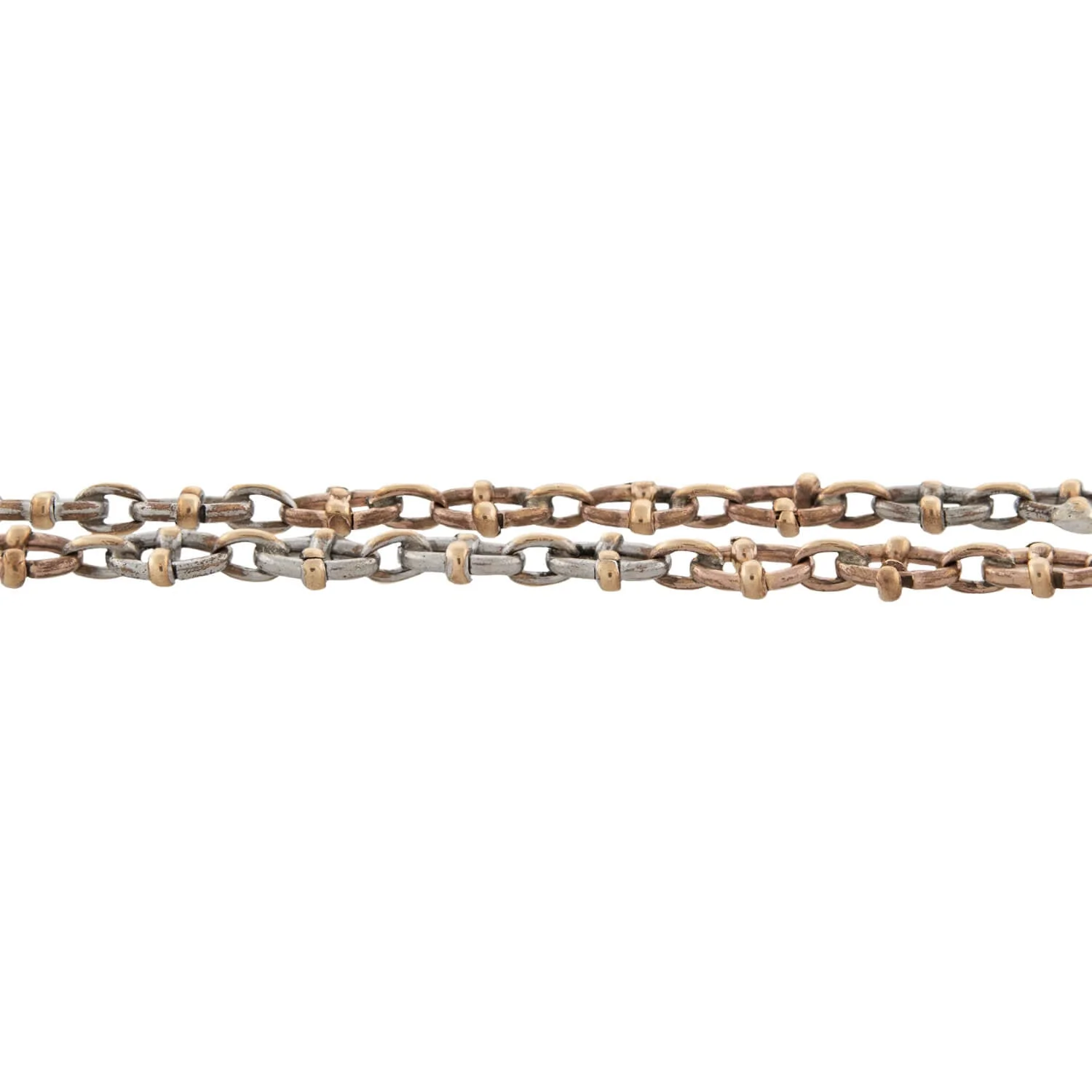 Late Victorian 14kt/Sterling Ball Chain Necklace 60" - Image 2